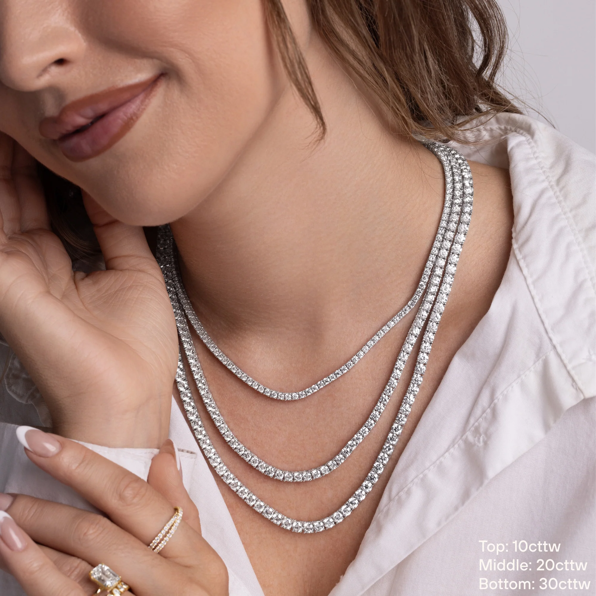 Lab Grown Diamond Tennis Necklace - Image 5