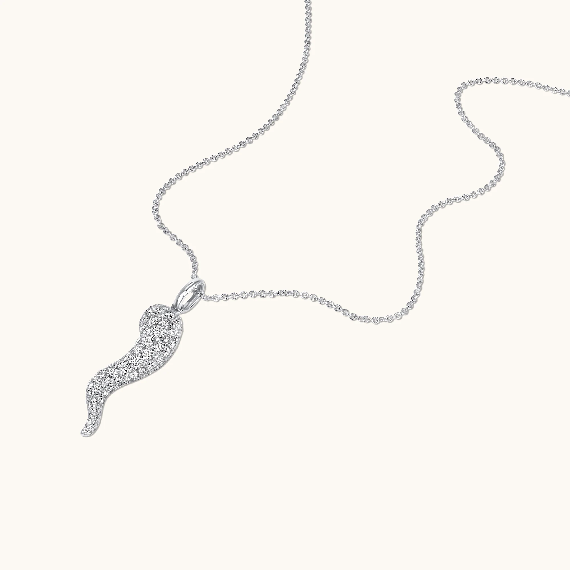 Large Pave Diamond Cornicello Pendant - Image 4
