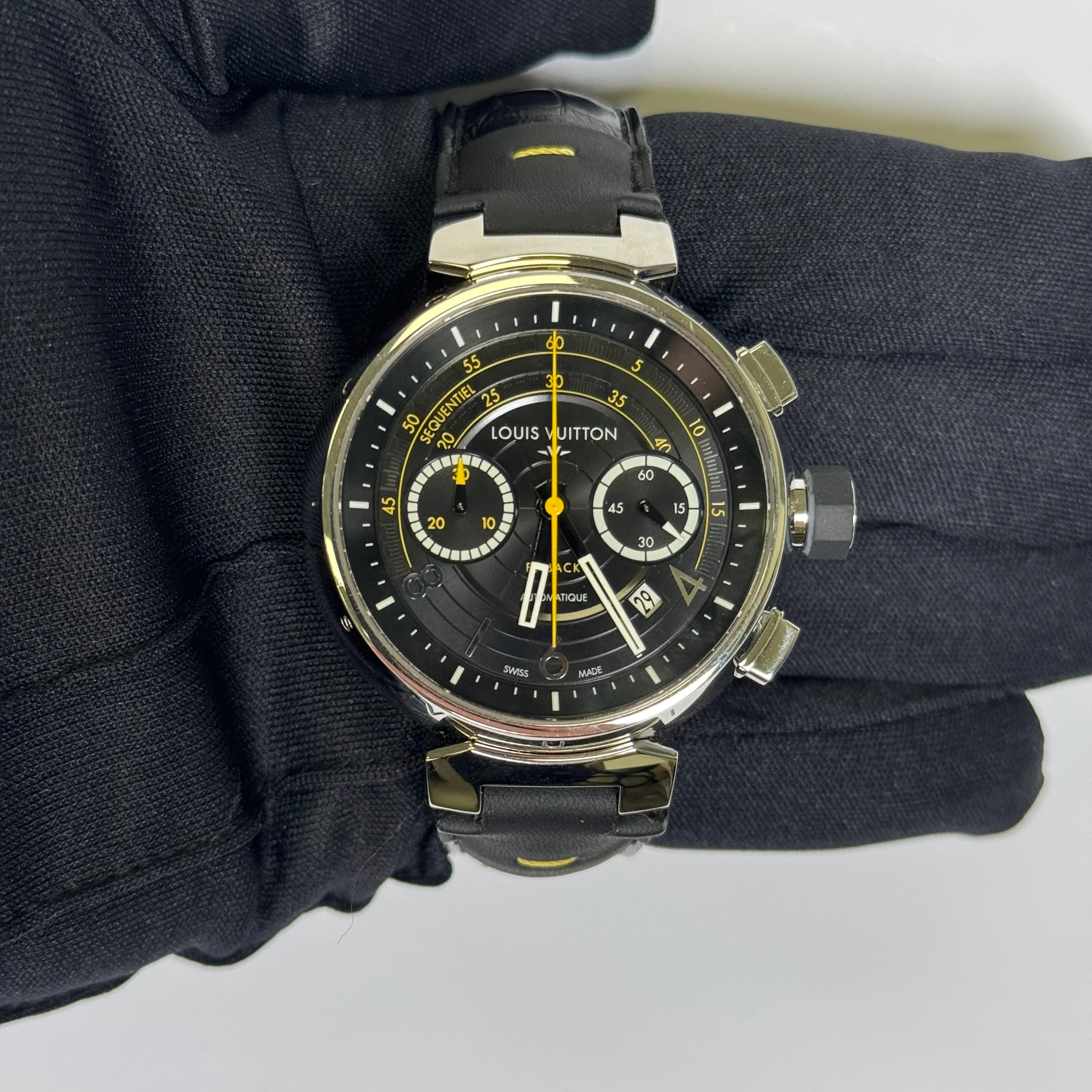 Louis Vuitton Tambour 44mm Black Dial Watch Ref# Q102B - Image 2