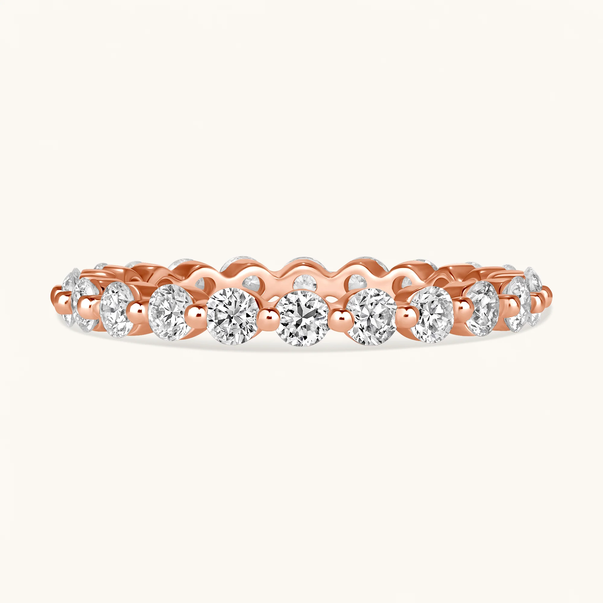Medium Round Shared Prong Diamond Band - Image 7