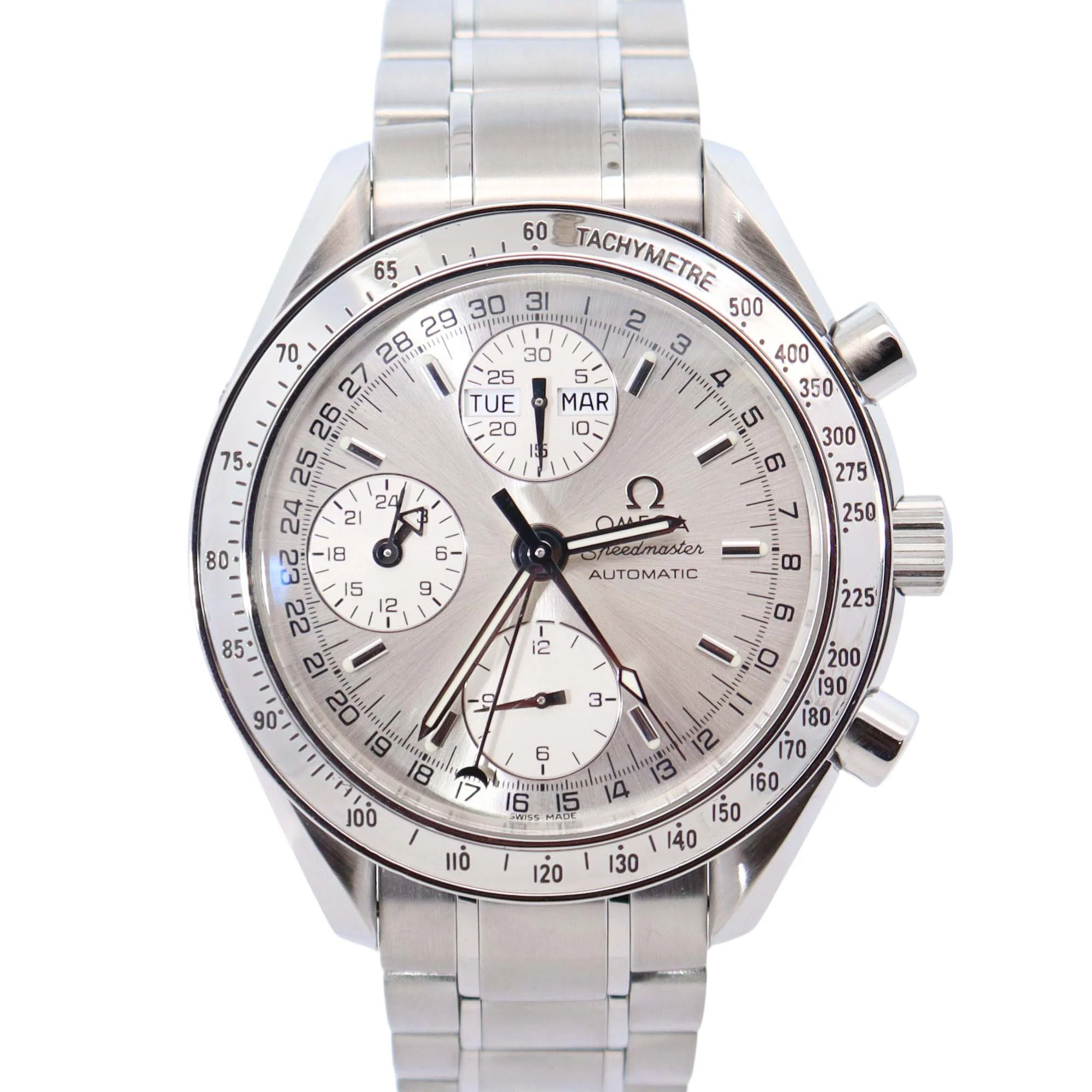 Omega Speedmaster 39mm Silver Dial Watch Ref# 3523.30.00