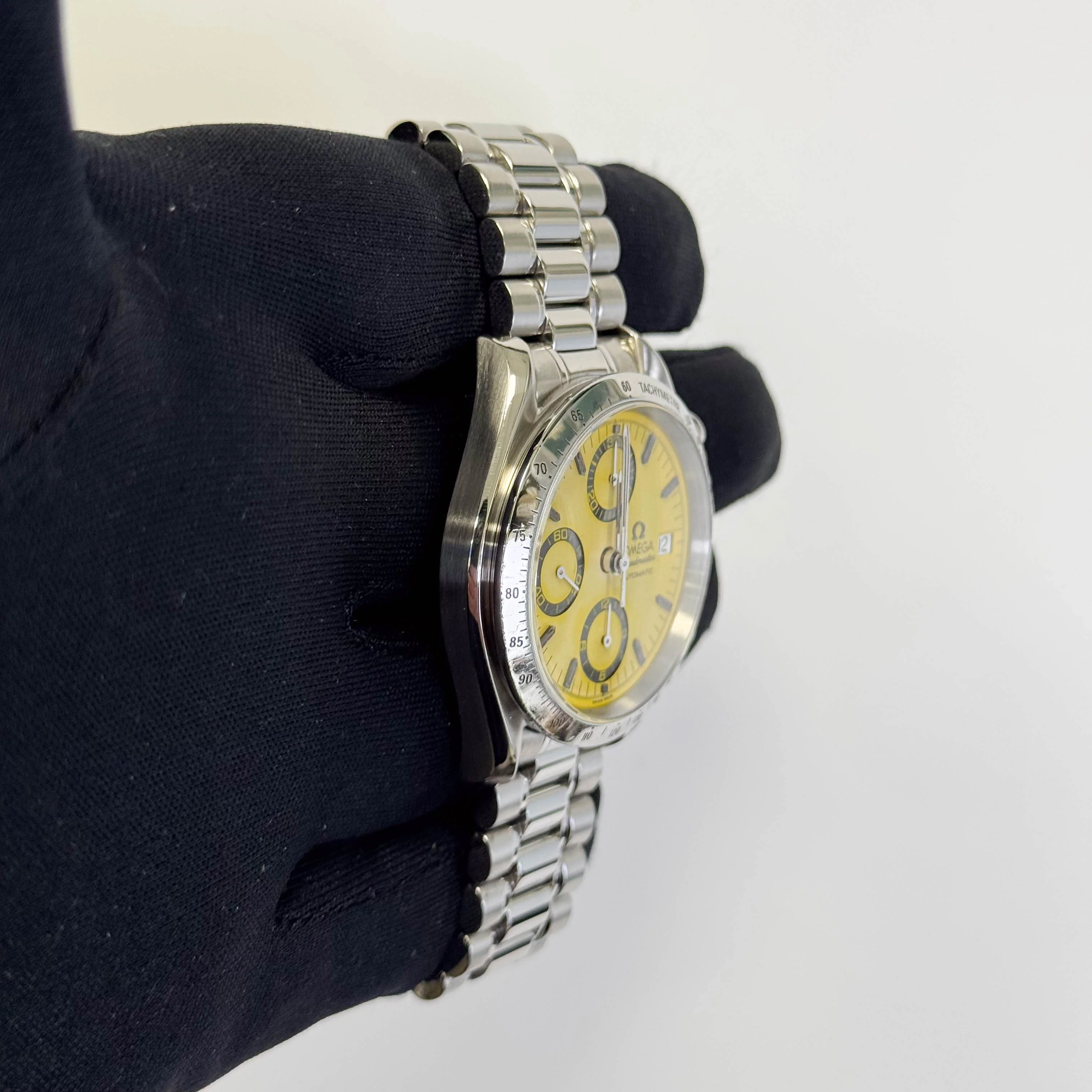 Omega Speedmaster 39mm Yellow Dial Watch Ref# 3511.12.00 - Image 3