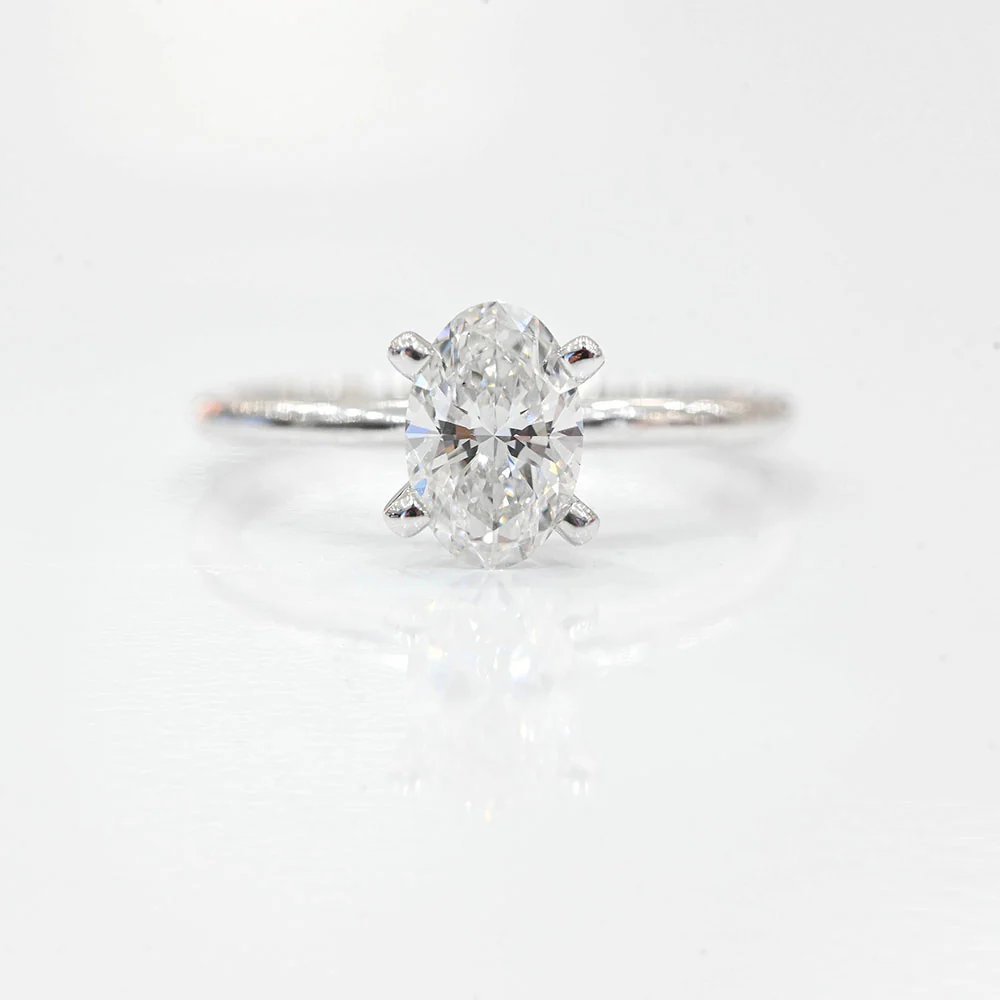 Oval Lab Diamond Solitaire Engagement Ring - Image 5