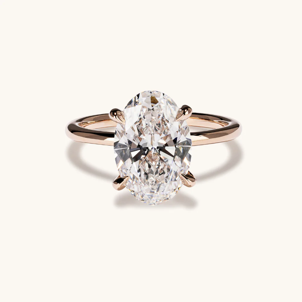 Oval Lab Diamond Solitaire Engagement Ring - Image 6