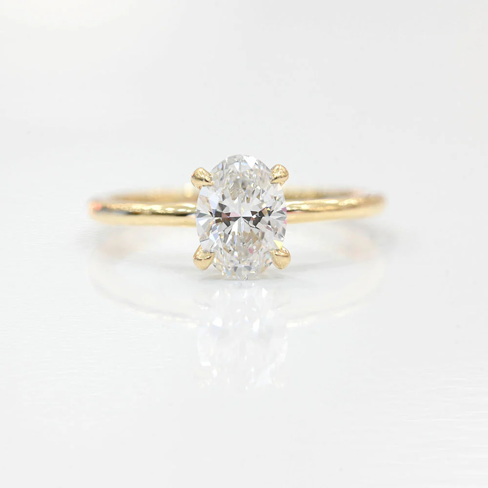 Oval Lab Diamond Solitaire Engagement Ring - Image 9