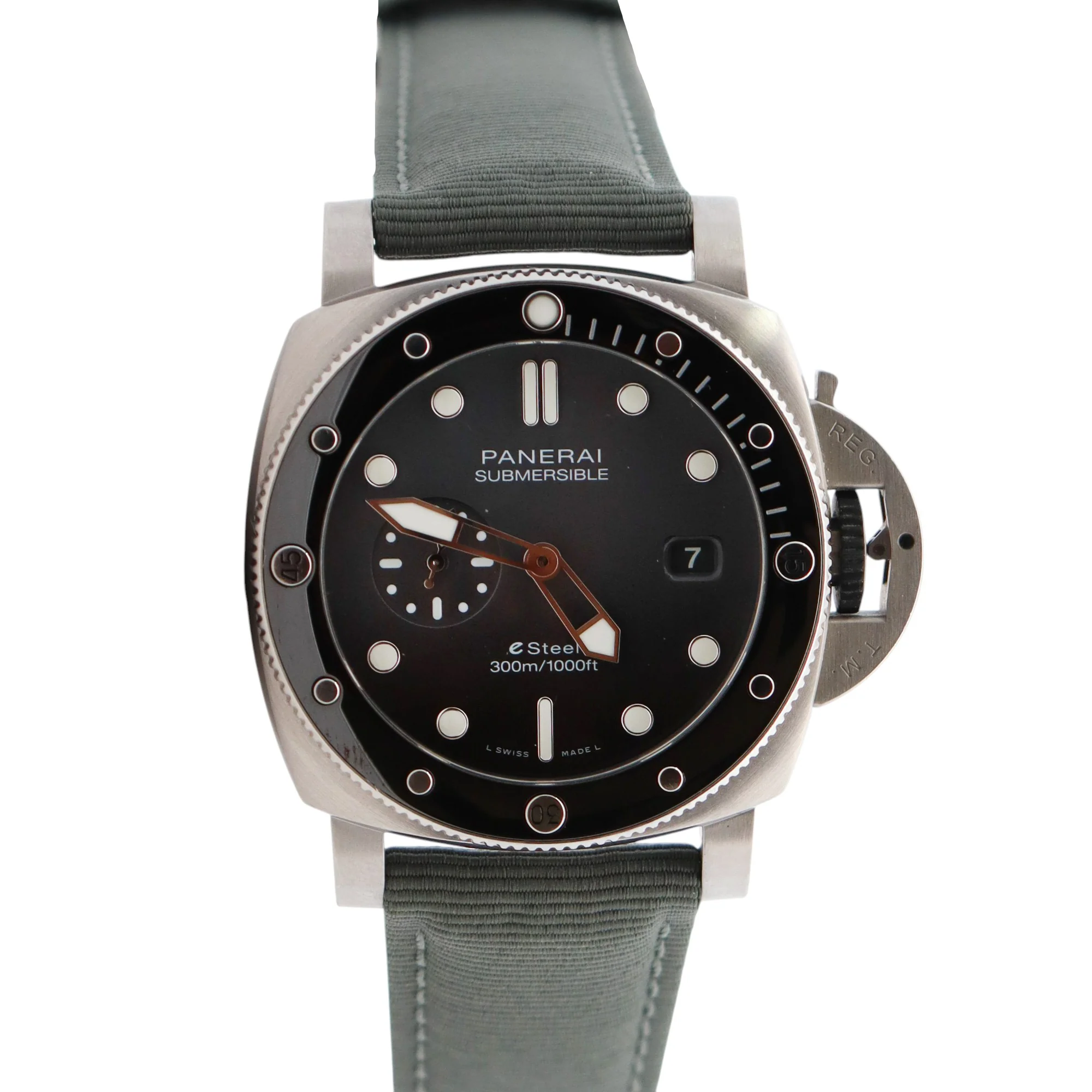 Panerai Submersible 44mm Grey Dial Watch Ref# PAM01288