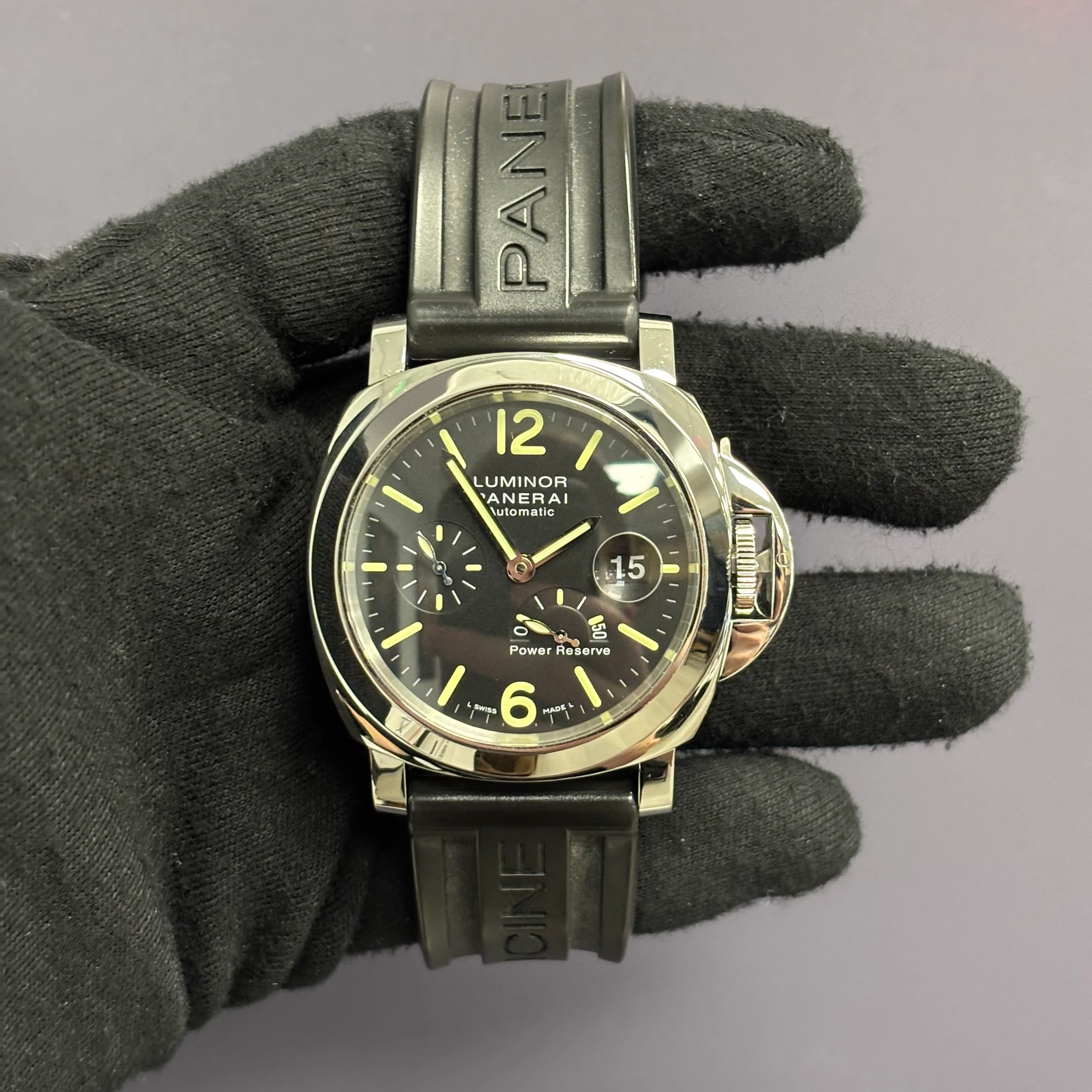 Panerai Luminor 44mm Black Dial Watch Ref# PAM01090 - Image 2