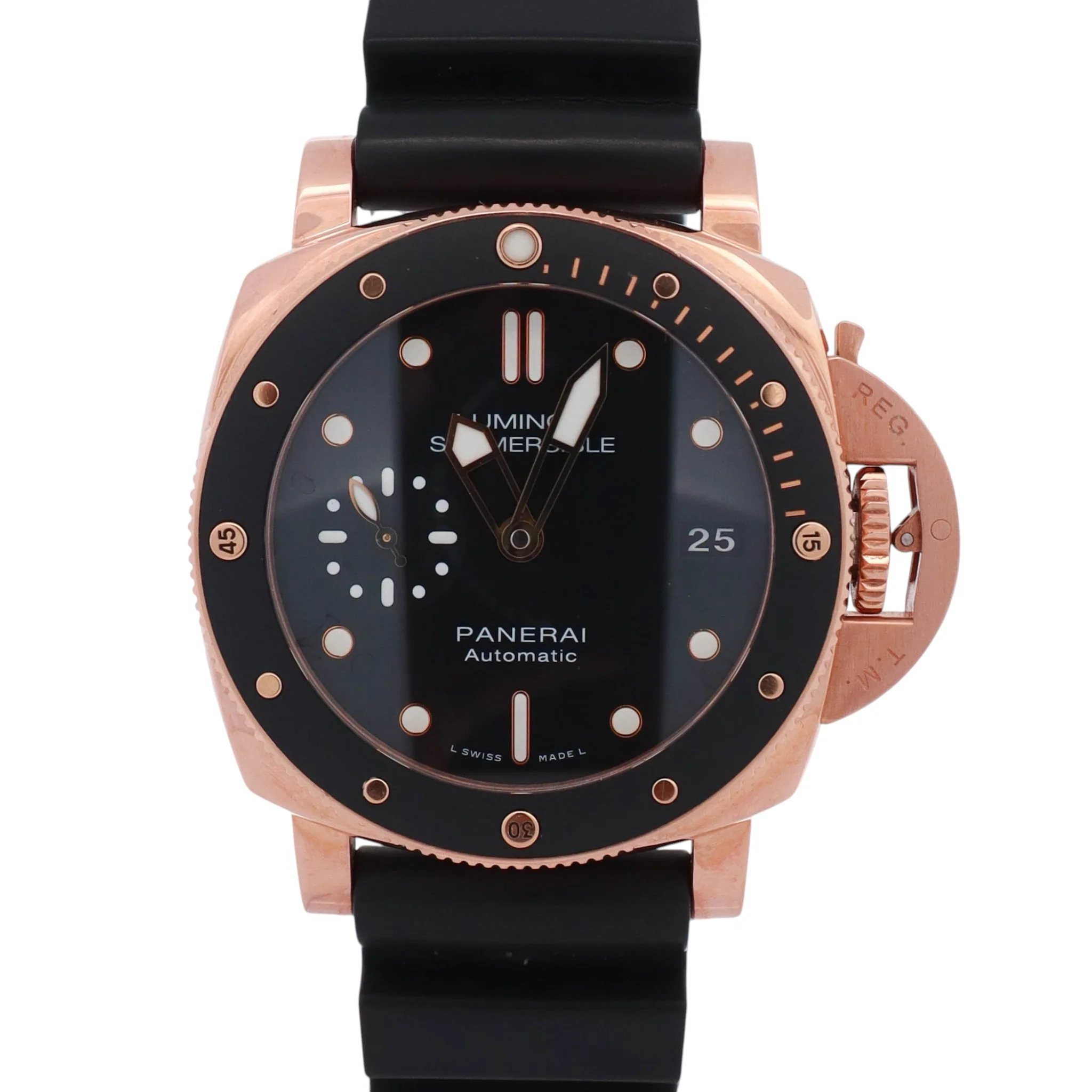 Panerai Luminor Submersible Oro Roso 42mm Black Dial Watch Ref# PAM00684