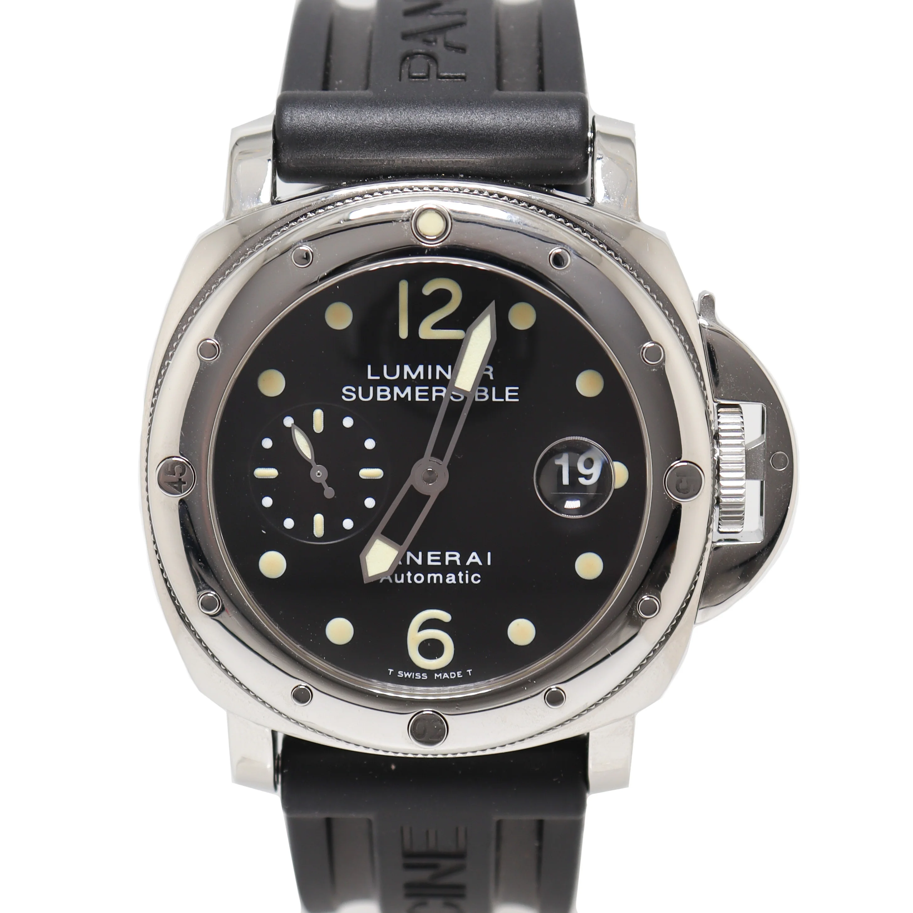 Panerai Men's Luminor Submersible Stainless Steel 44mm Black Dot Dial Watch Reference#