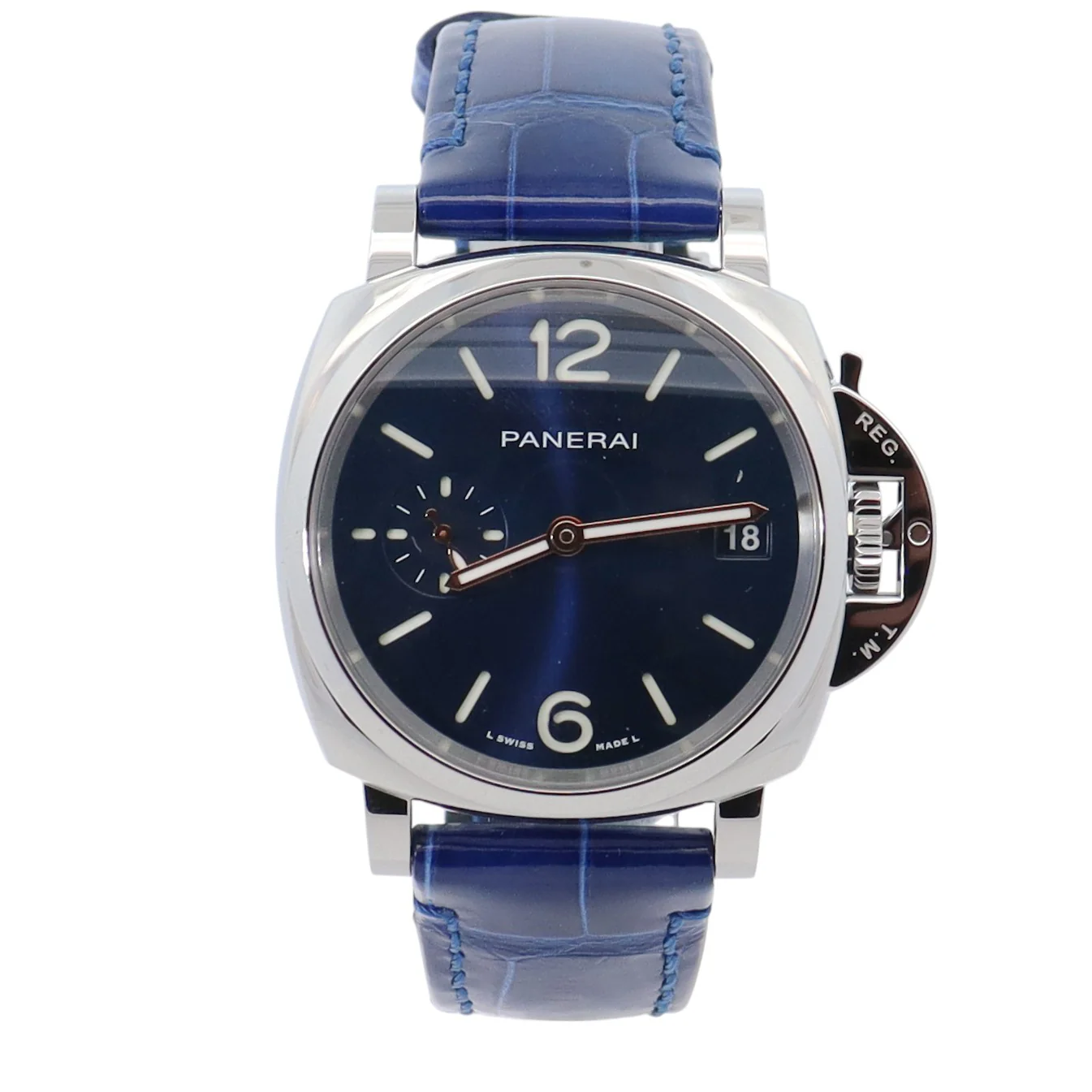 Panerai Luminor 38mm Blue Dial Watch Ref# PAM01273