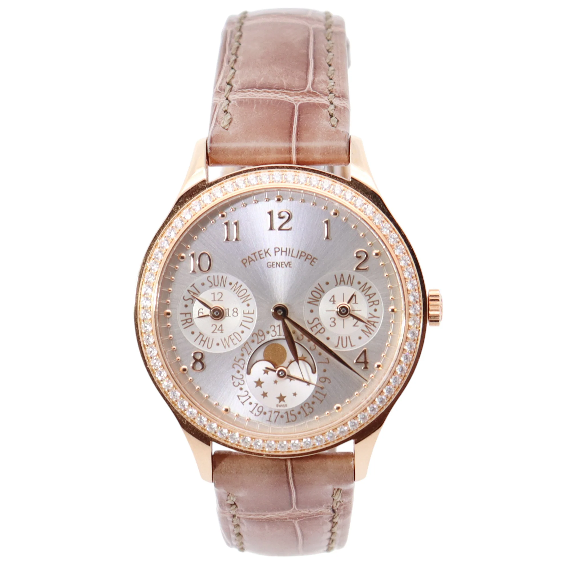 Patek Philippe Perpetual Calendar 35mm Silver Dial Watch Ref# 7140R-001
