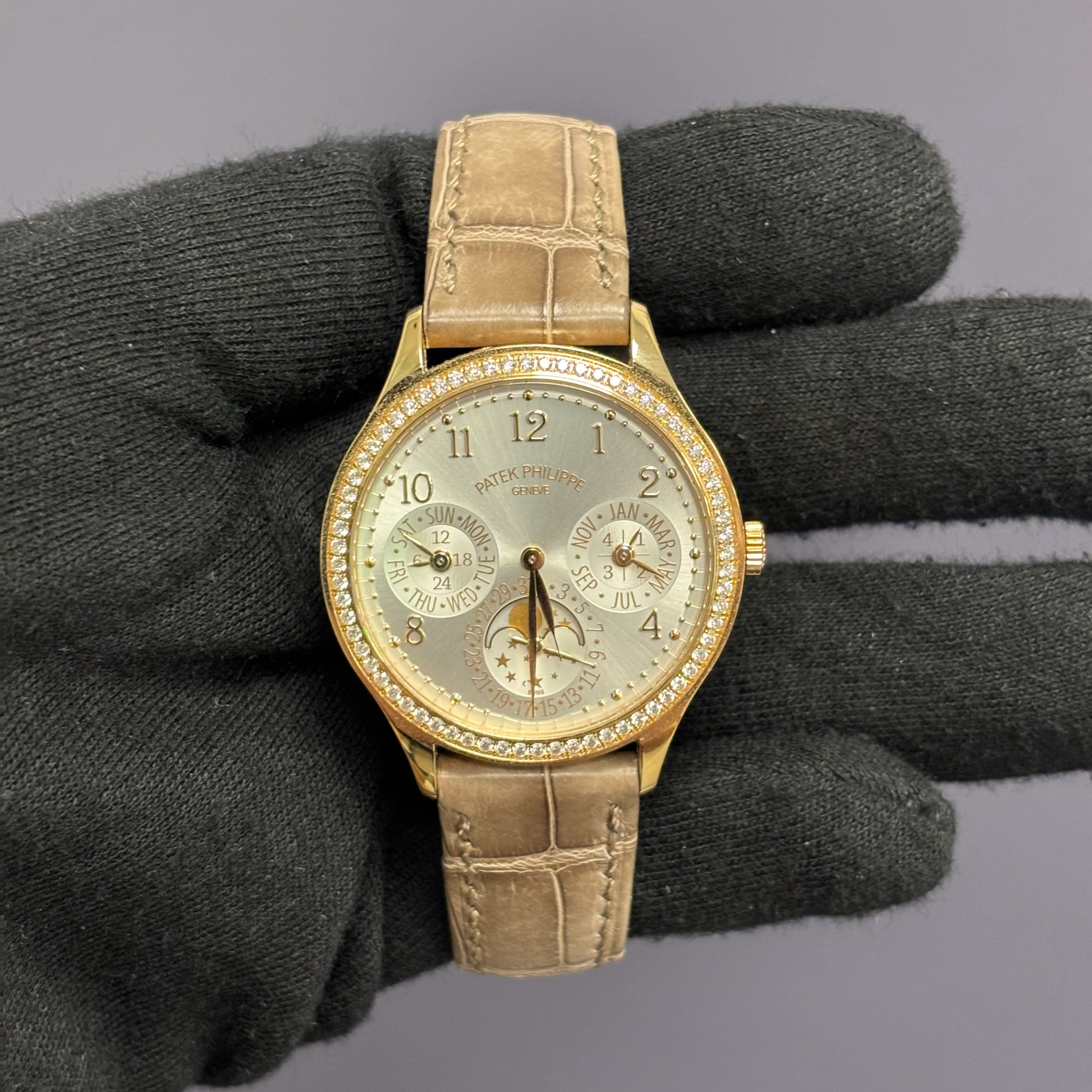 Patek Philippe Perpetual Calendar 35mm Silver Dial Watch Ref# 7140R-001 - Image 2