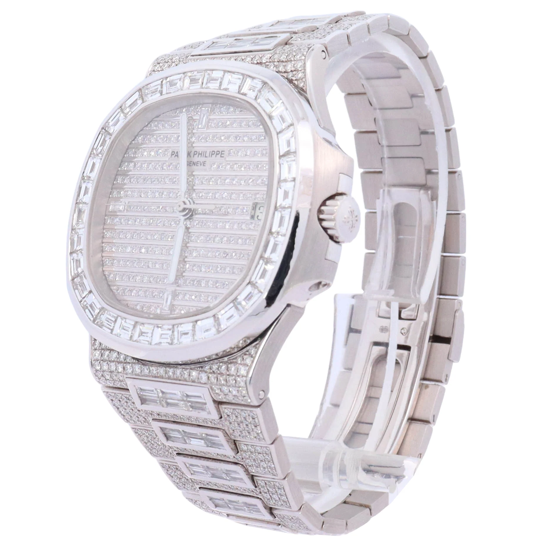 Patek Philippe Nautilus 40mm Iced Out Stainless Steel Pave Diamond Dial Watch Reference# 5711/1A - Image 2