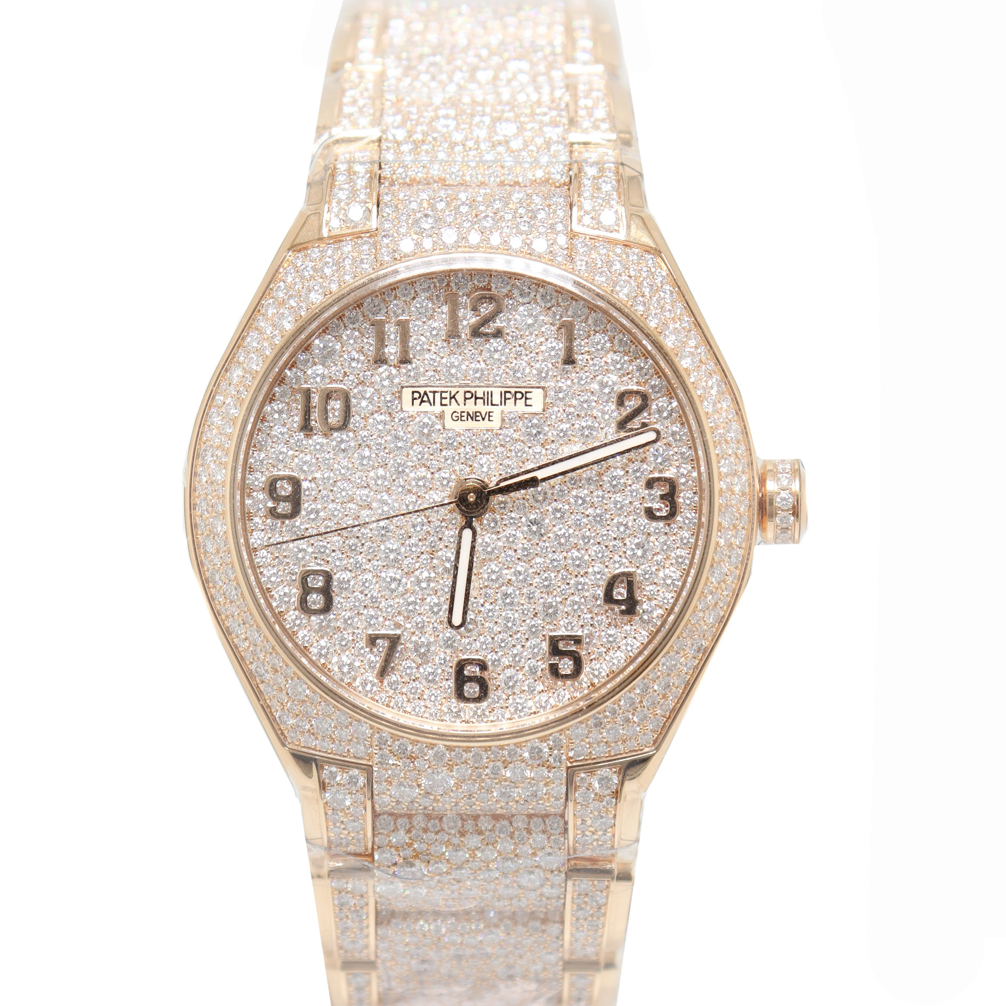 Patek Philippe Ladies Twenty~4 Factory Rose Gold 36mm Factory Paved Diamond Dial Watch Reference# 7300/1450r