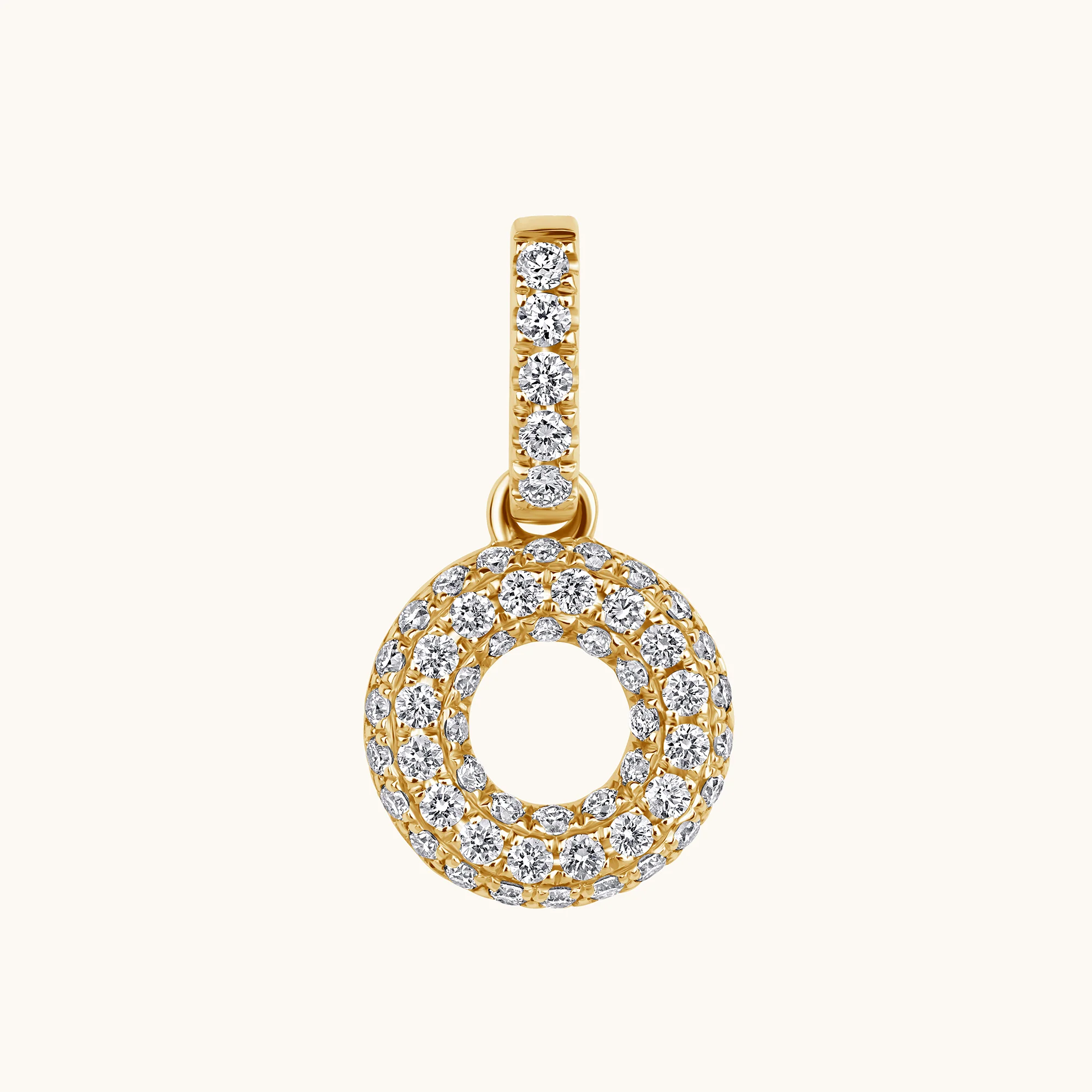 Pave Diamond Bubble Initial Pendant - Image 33