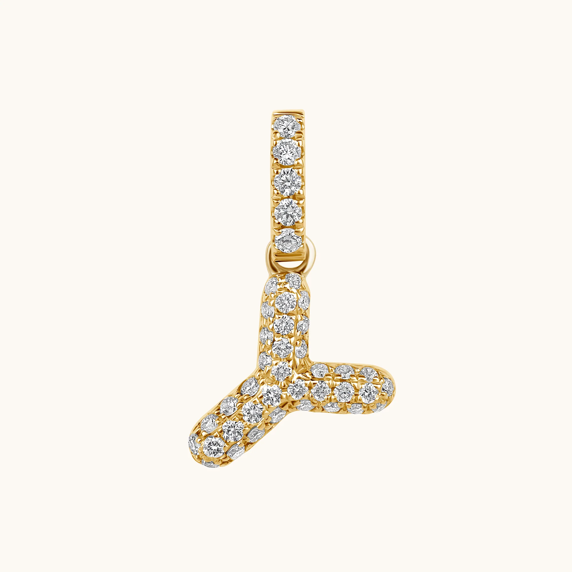 Pave Diamond Bubble Initial Pendant - Image 53