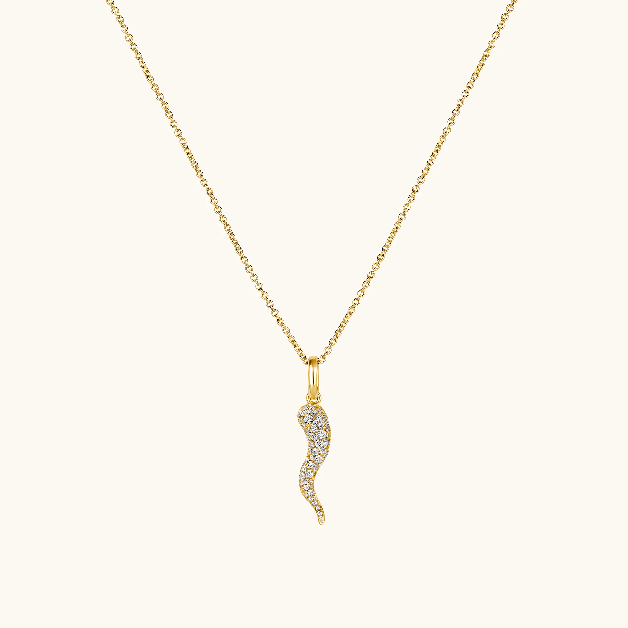 Pave Diamond Cornicello Pendant - Image 3