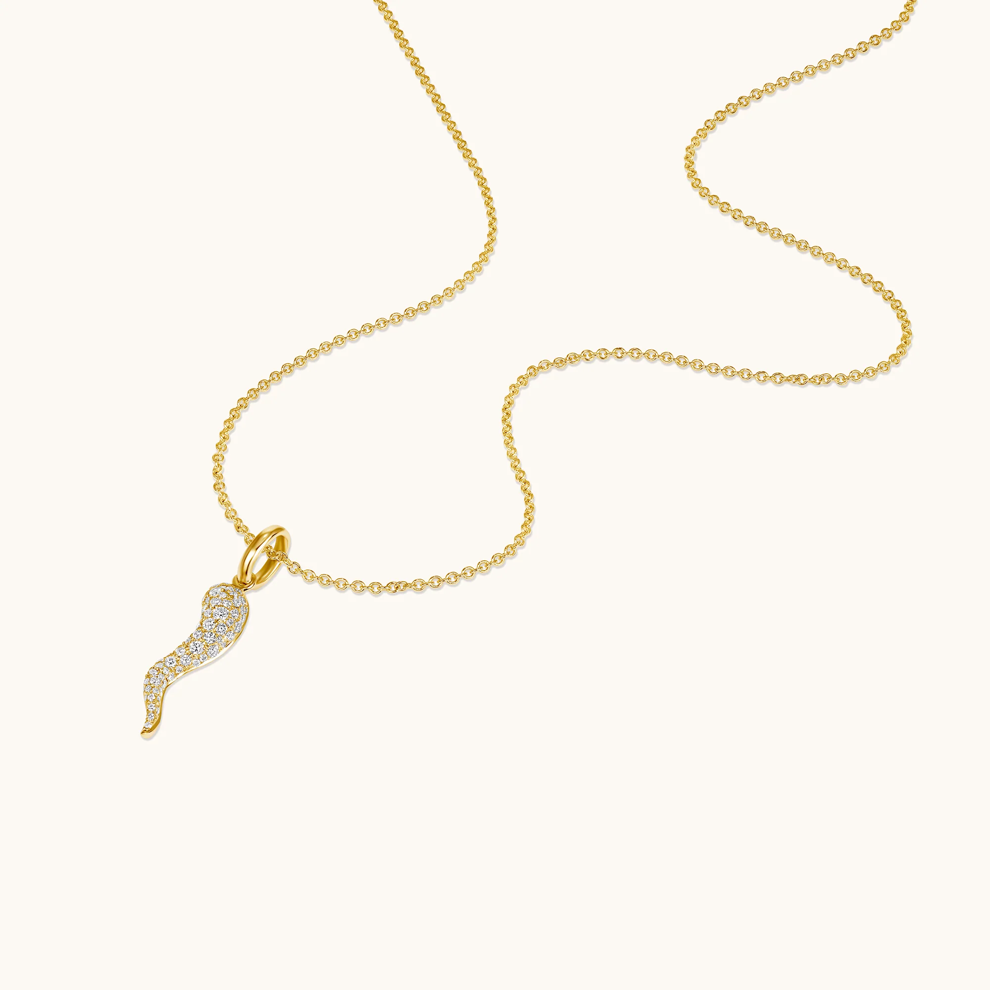 Pave Diamond Cornicello Pendant - Image 6