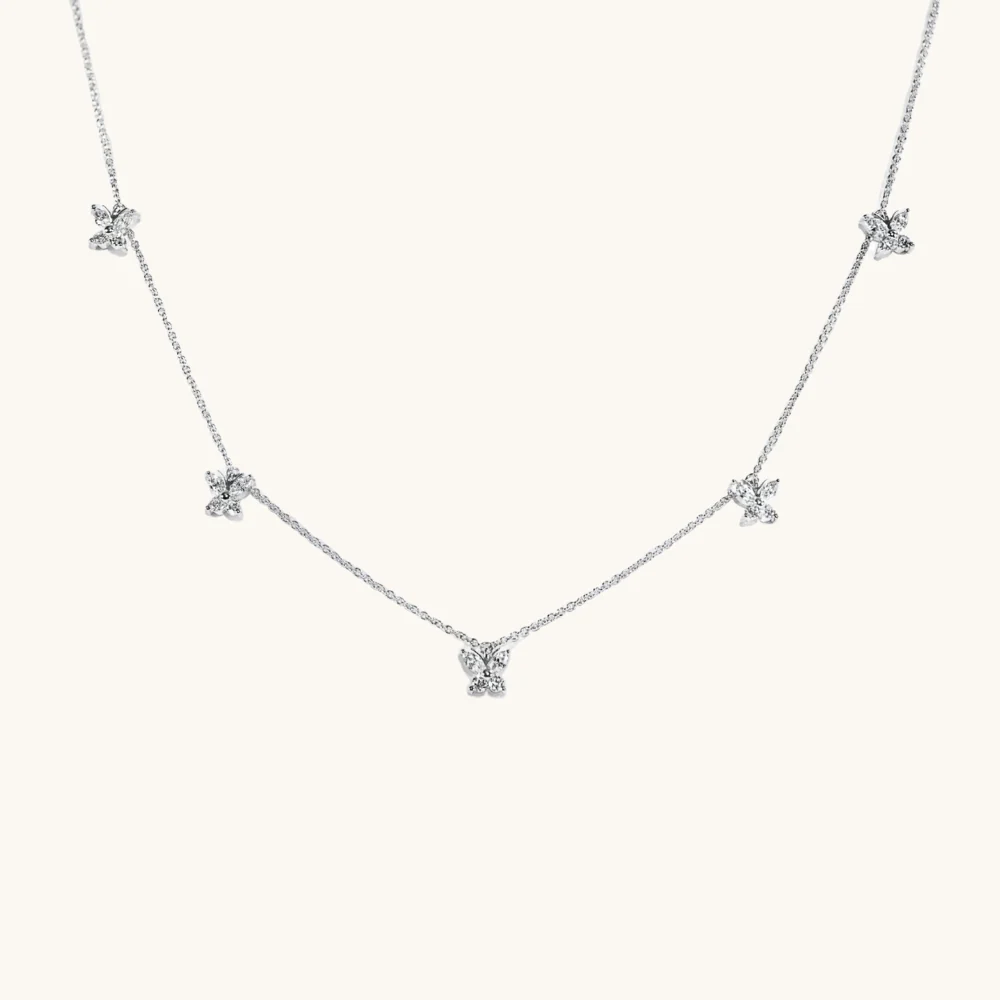 Petite Butterfly Diamond Necklace - Image 5