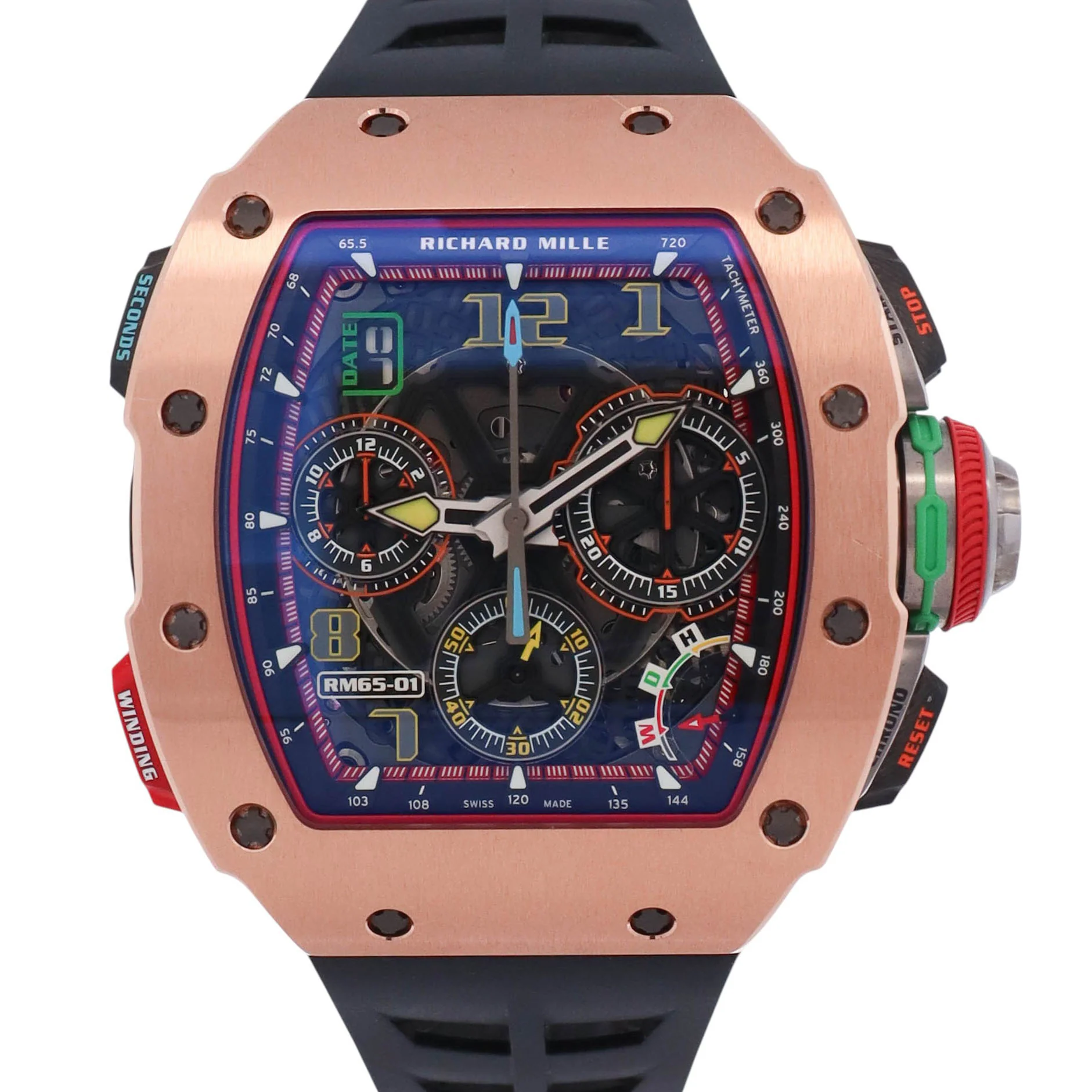 Richard Mille RM65-01 42.5mm Skeleton Dial Watch Ref # RM65-01 CA RG