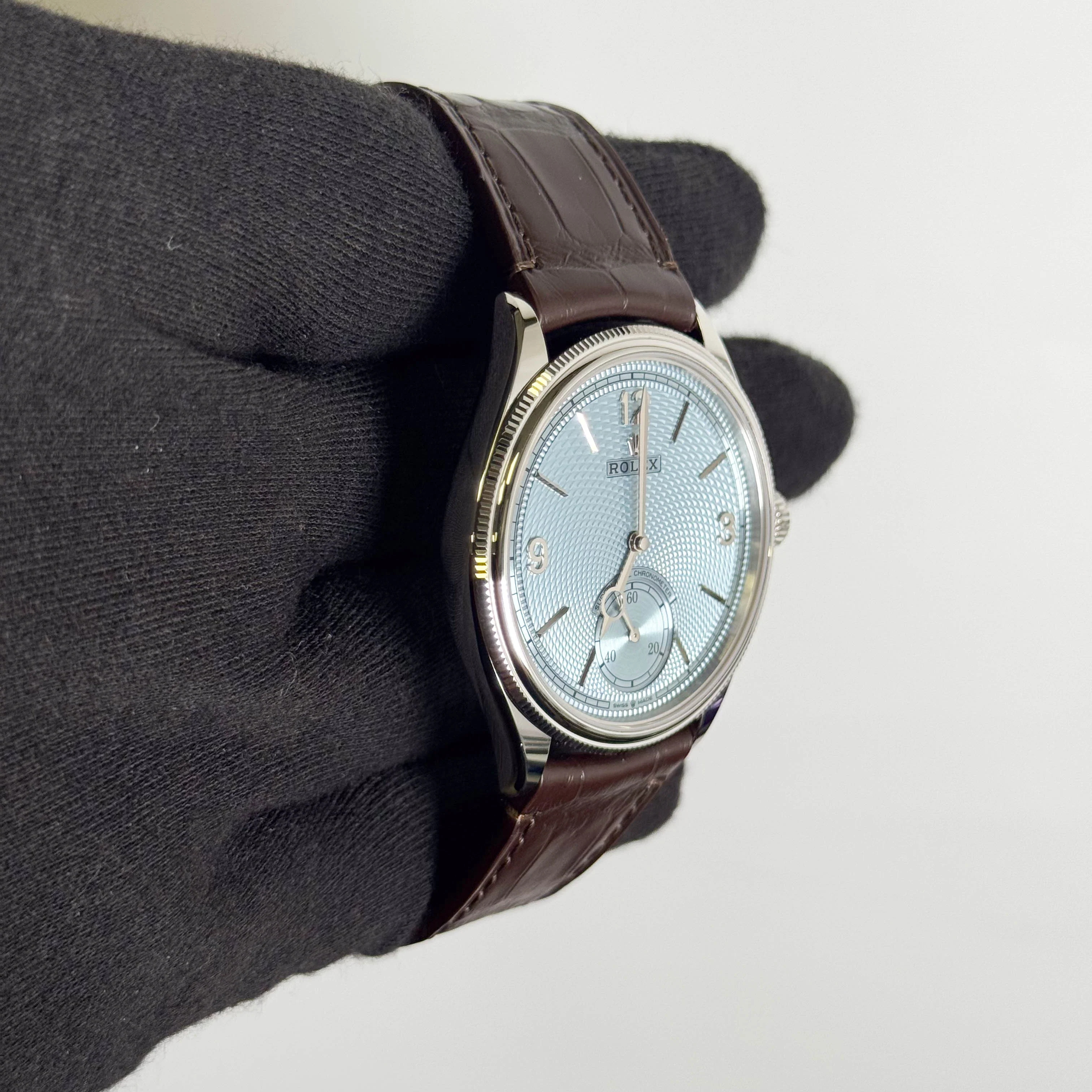 Rolex 1908 Platinum 39mm Ice Blue Dial Watch Ref# 52506 - Image 3