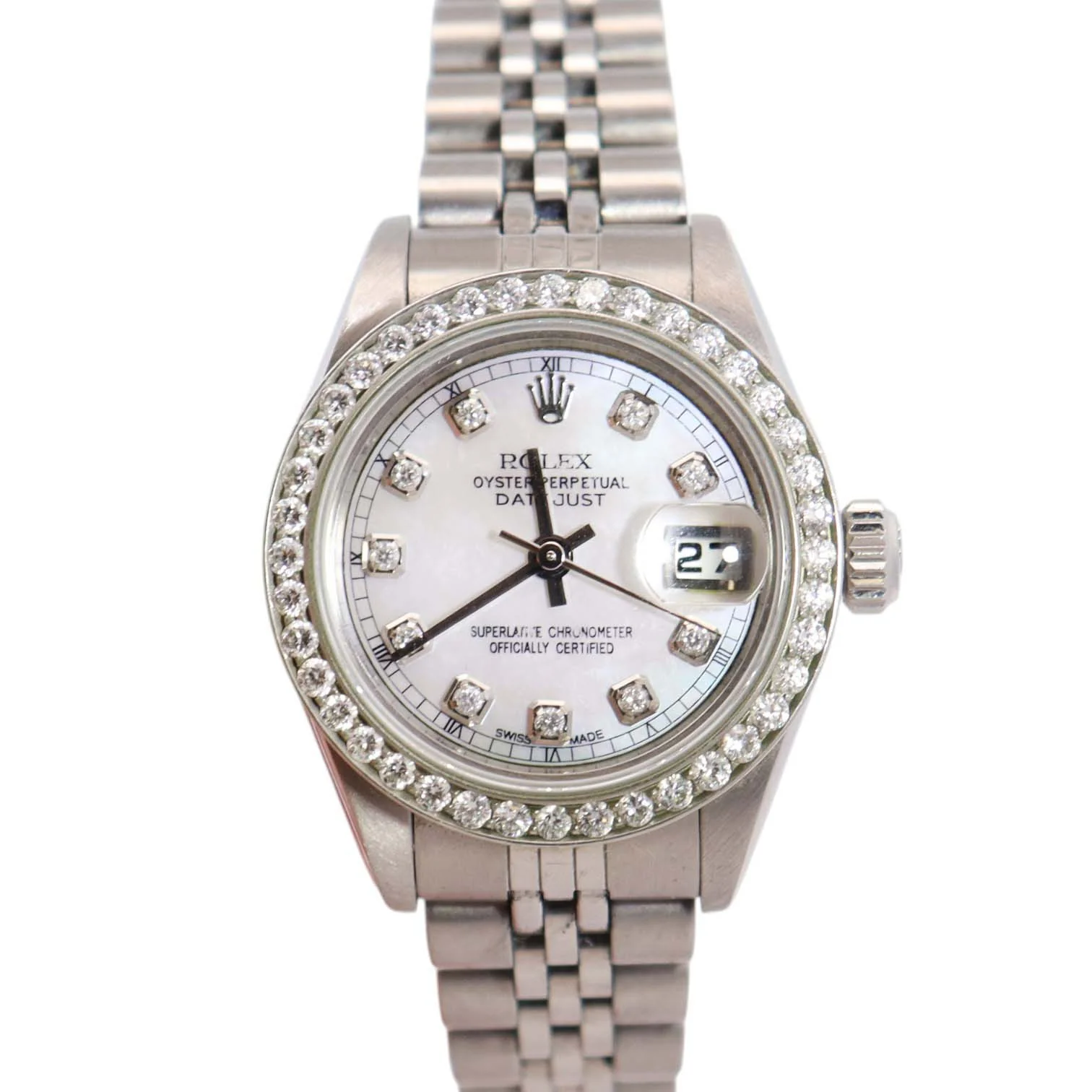 Rolex Datejust 26mm MOP Diamond Dial Watch Ref# 79174