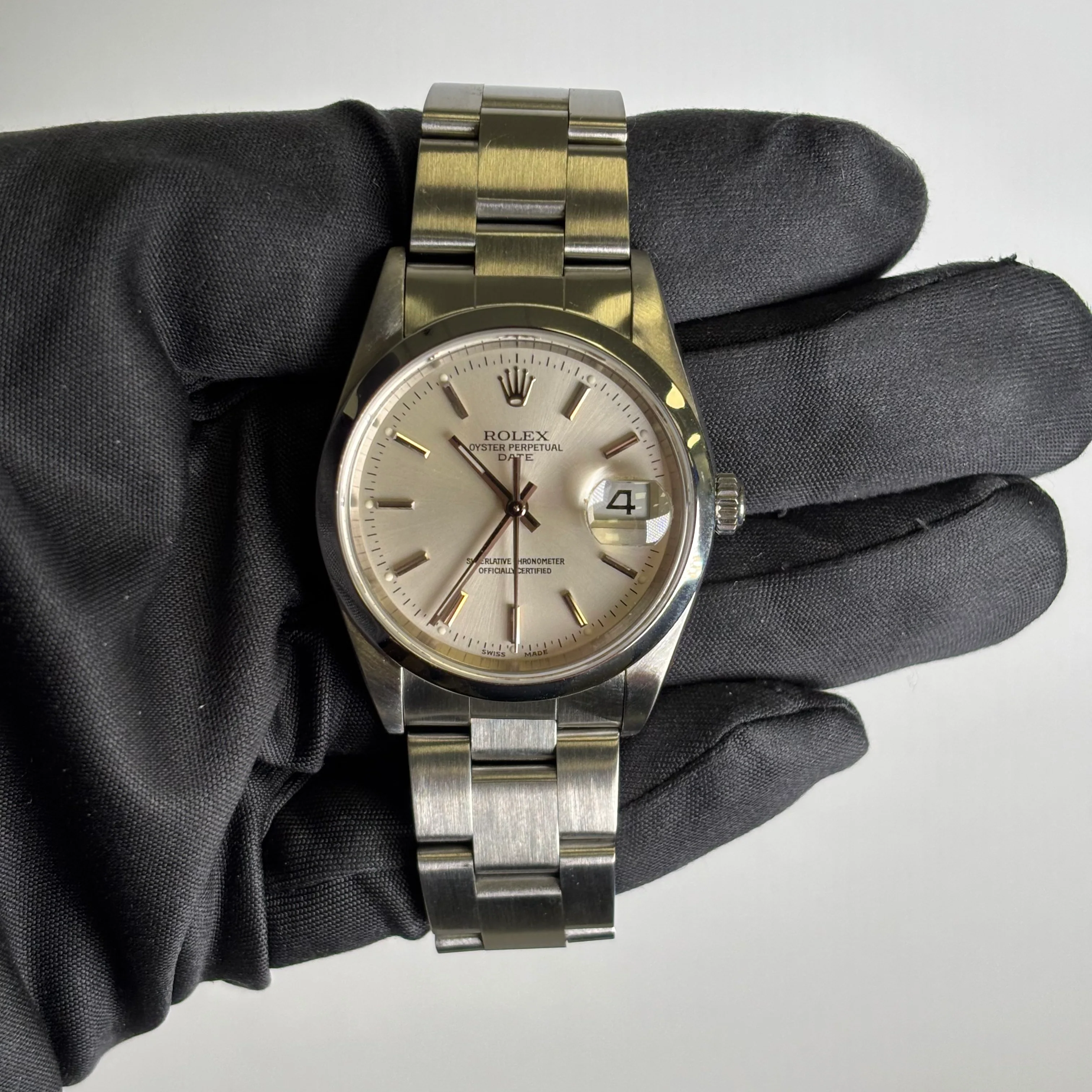 Rolex Oyster Perpetual 34mm Silver Dial Watch Ref# 15200 - Image 2