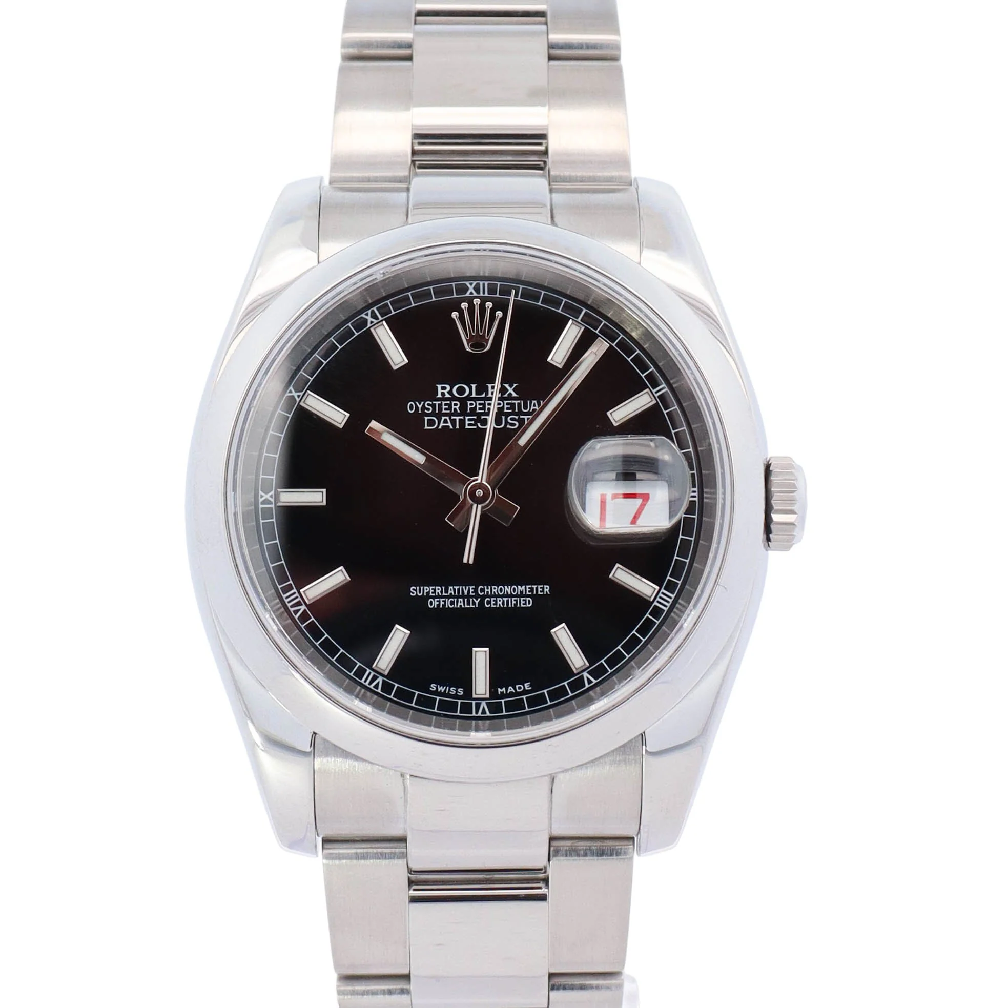 Rolex Datejust 36mm Black Dial Watch Ref# 116200