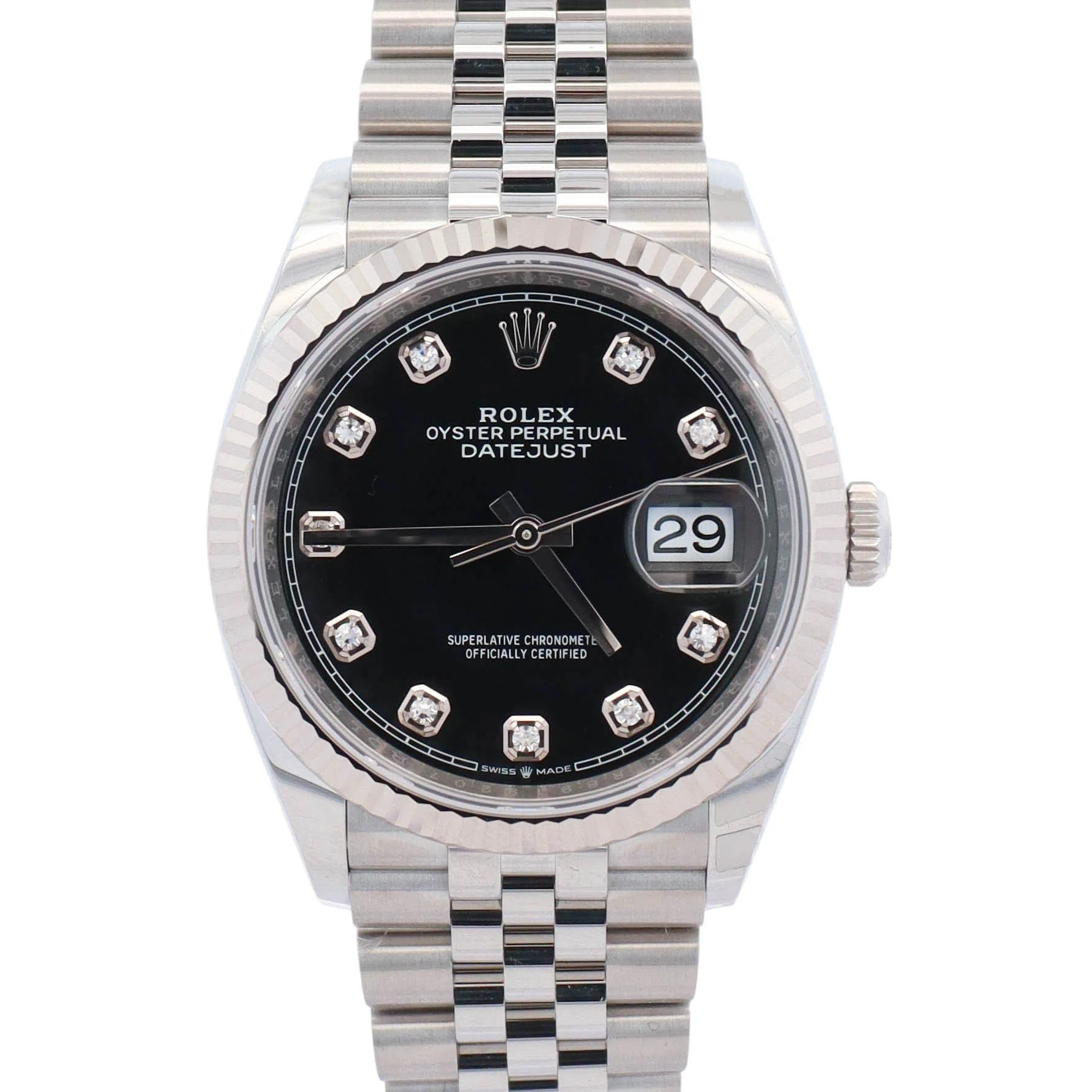 Rolex Datejust 36mm Black Dial Watch Ref# 126234