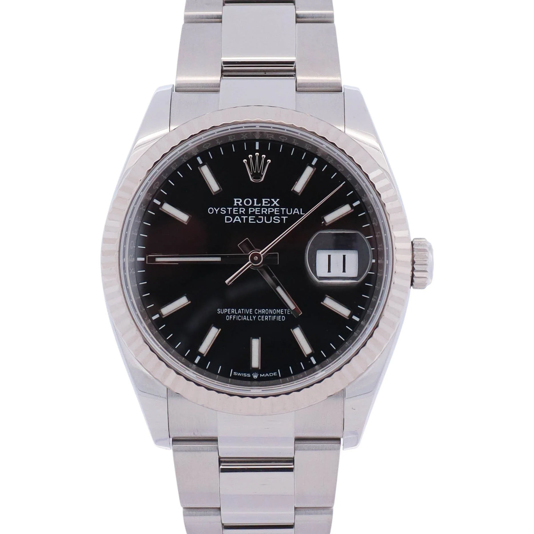 Rolex Datejust 36mm Black Dial Watch Ref# 126234