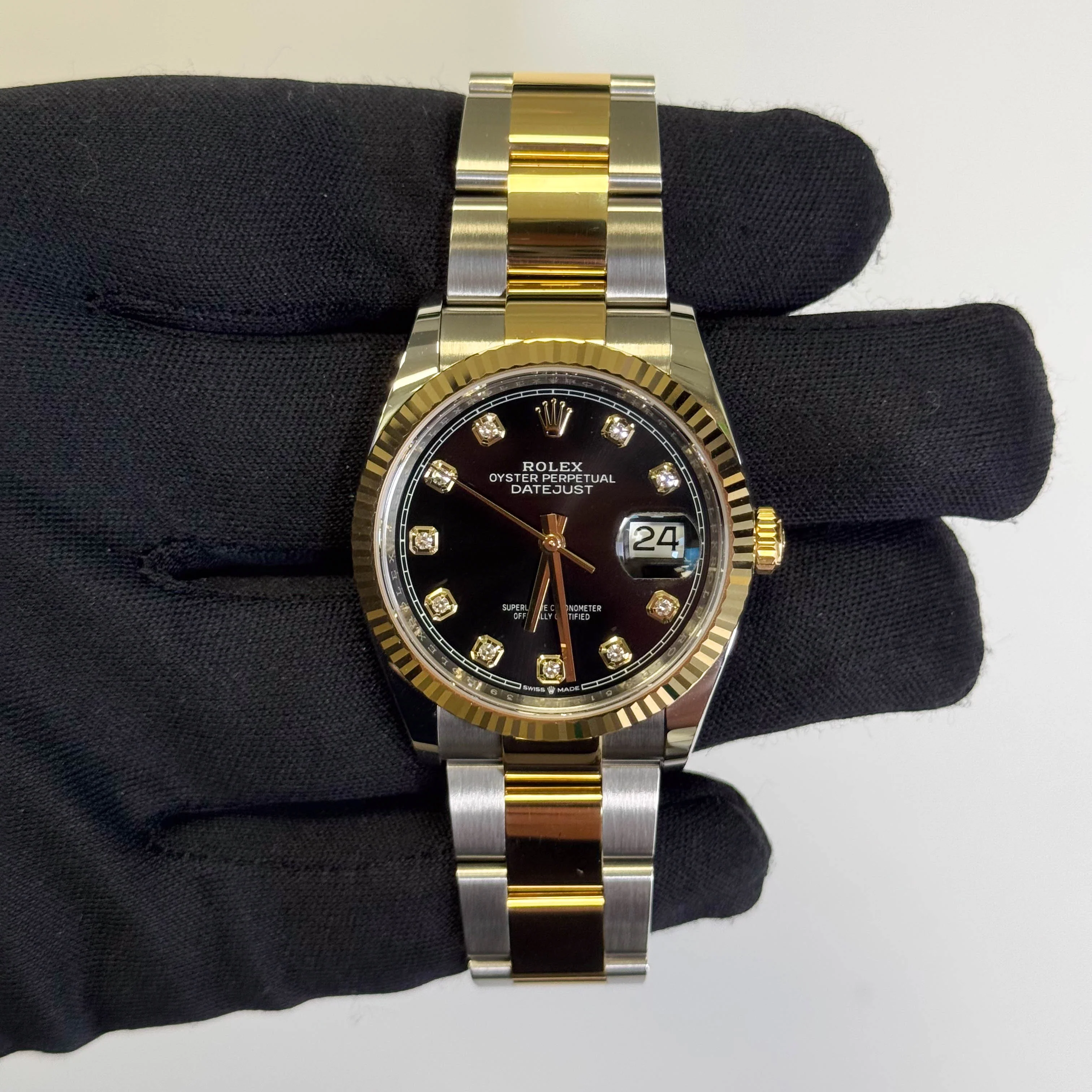 Rolex Datejust 36mm Black Diamond Dial Watch Ref# 126233 - Image 2