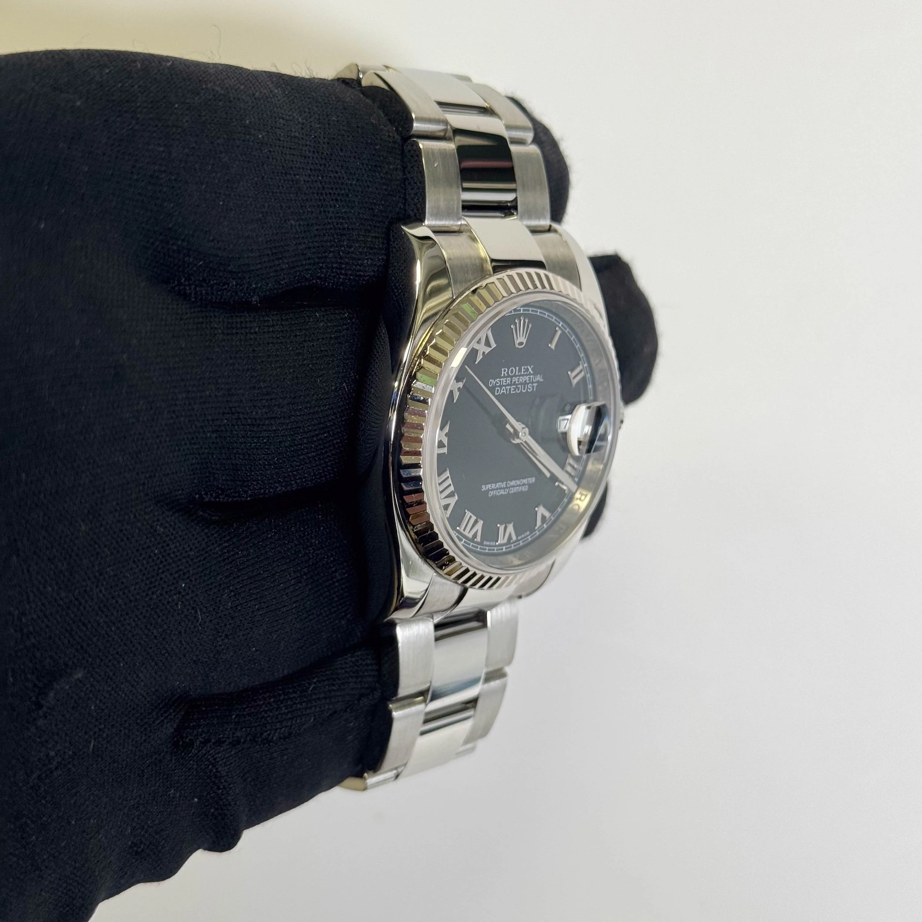 Rolex Datejust 36mm Black Roman Dial Watch Ref# 116234 - Image 3