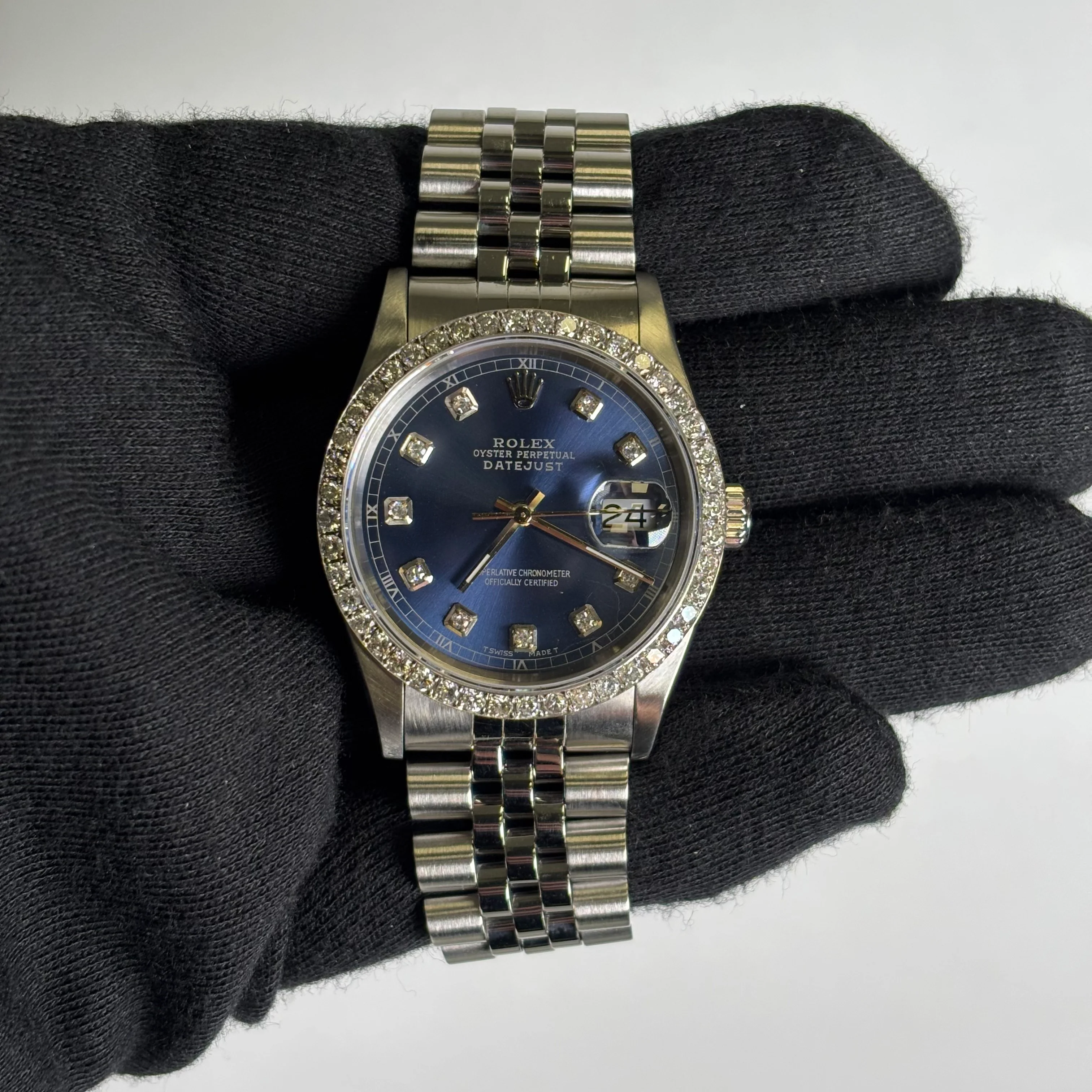 Rolex Datejust 36mm Blue Dial Watch Ref# 16220 - Image 2
