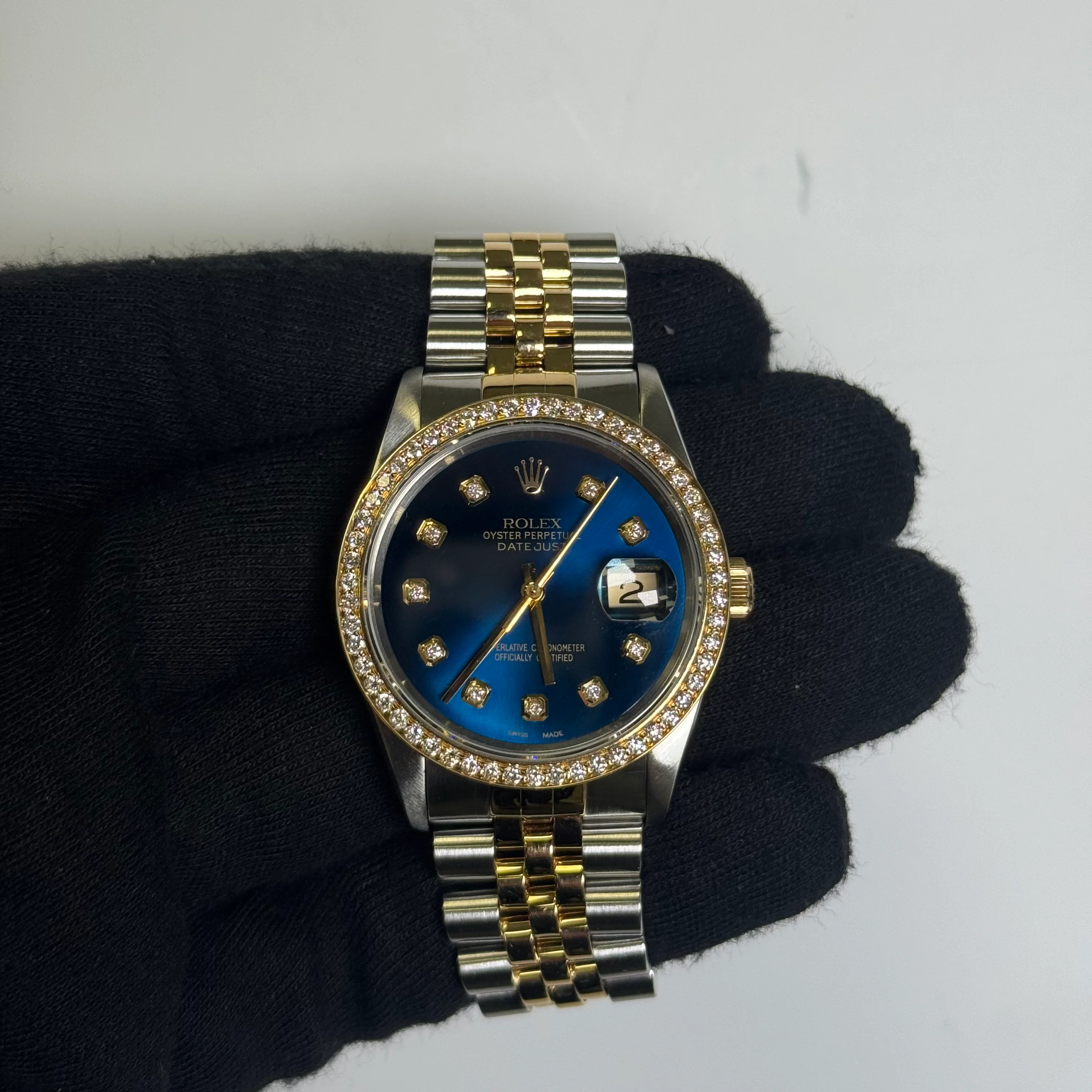 Rolex Datejust 36mm Blue Dial Watch Ref# 16233 - Image 2
