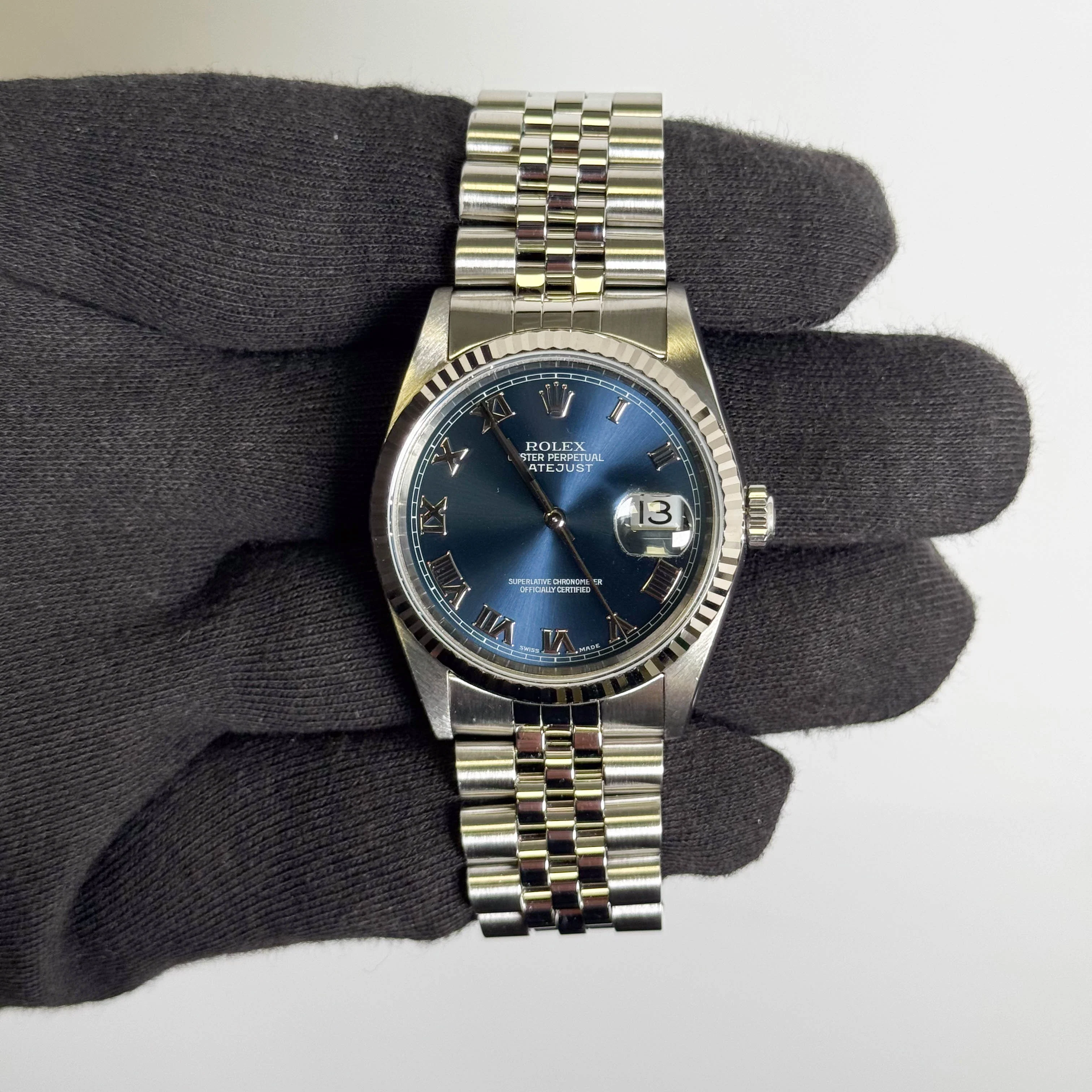 Rolex Datejust 36mm Blue Dial Watch Ref# 16234 - Image 2