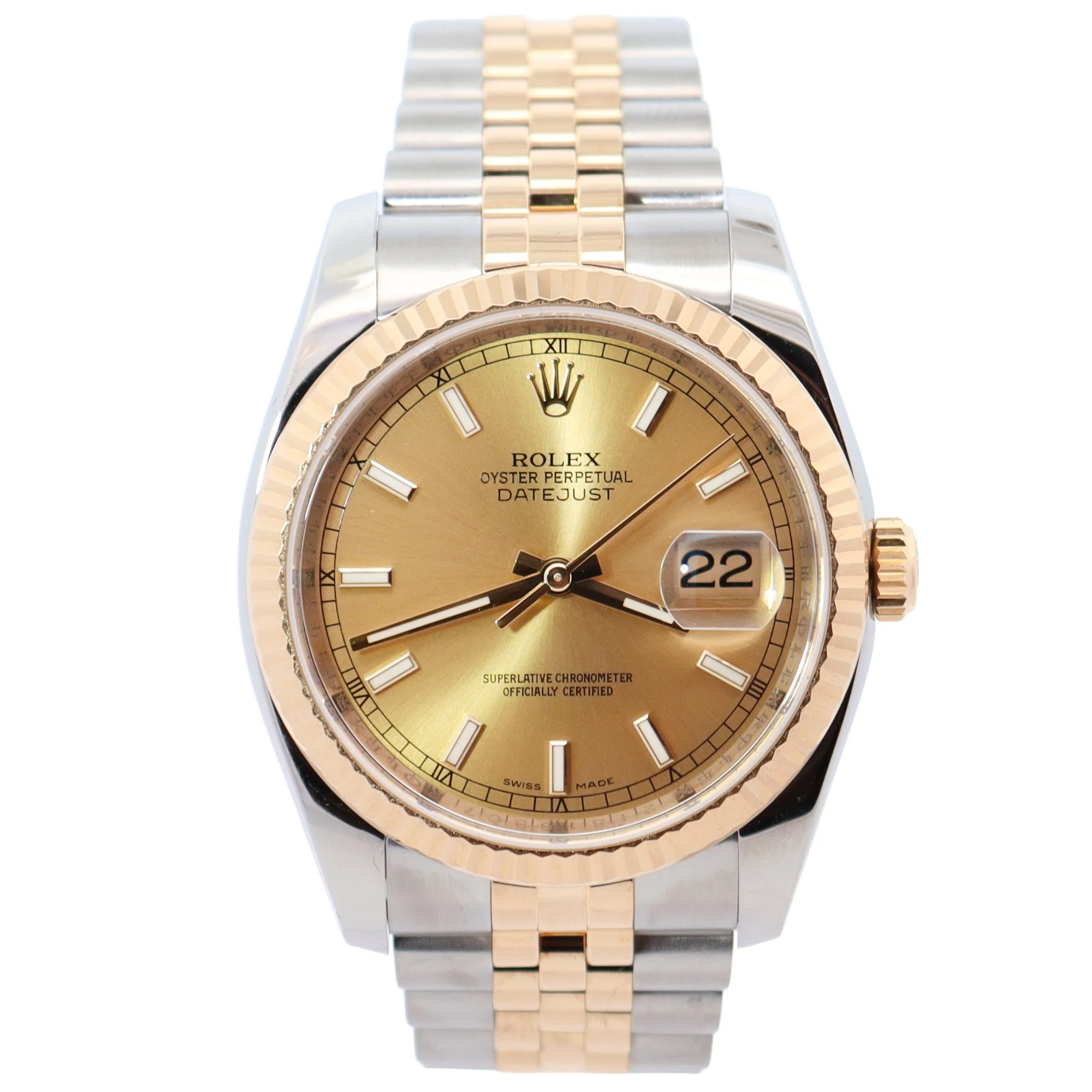 Rolex Datejust 36mm Champagne Dial Watch Ref# 116233