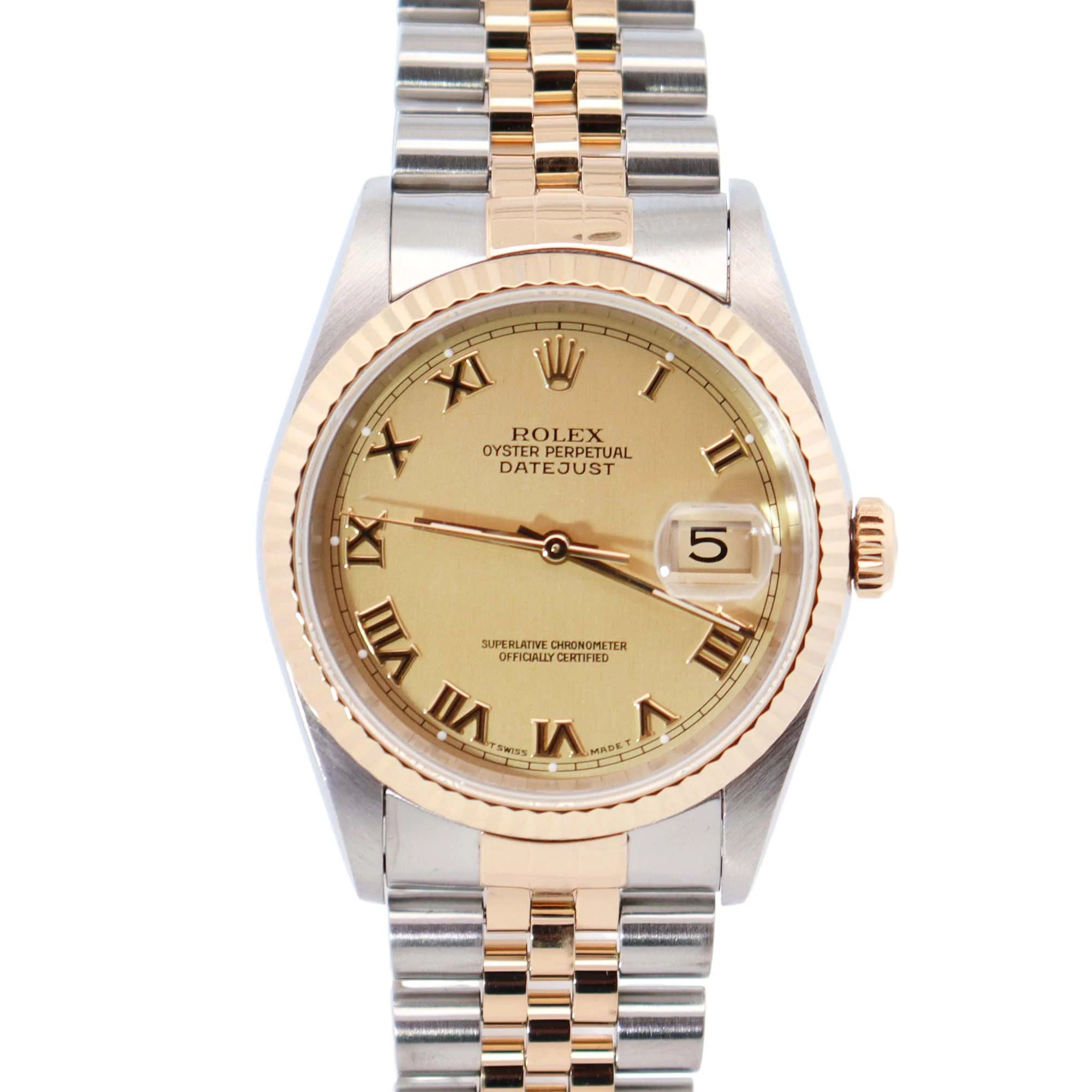Rolex Datejust 36mm Champagne Dial Watch Ref# 16233