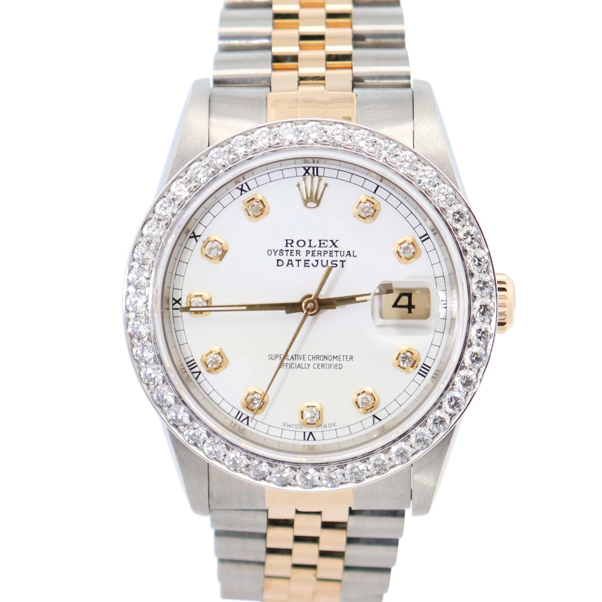 Rolex Datejust 36mm White Dial Watch Ref# 16233