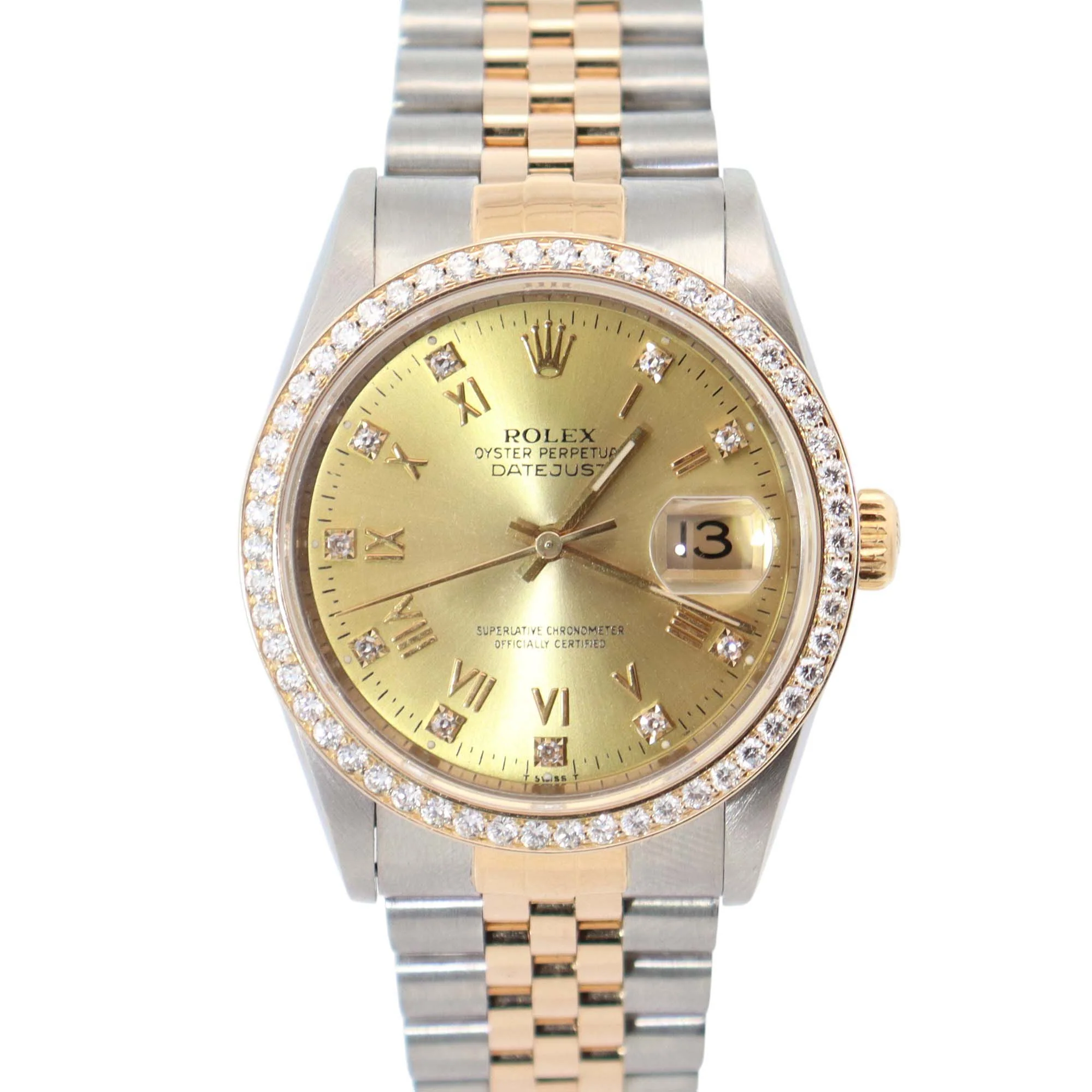Rolex Datejust 36mm Champagne Dial Watch Ref# 16233