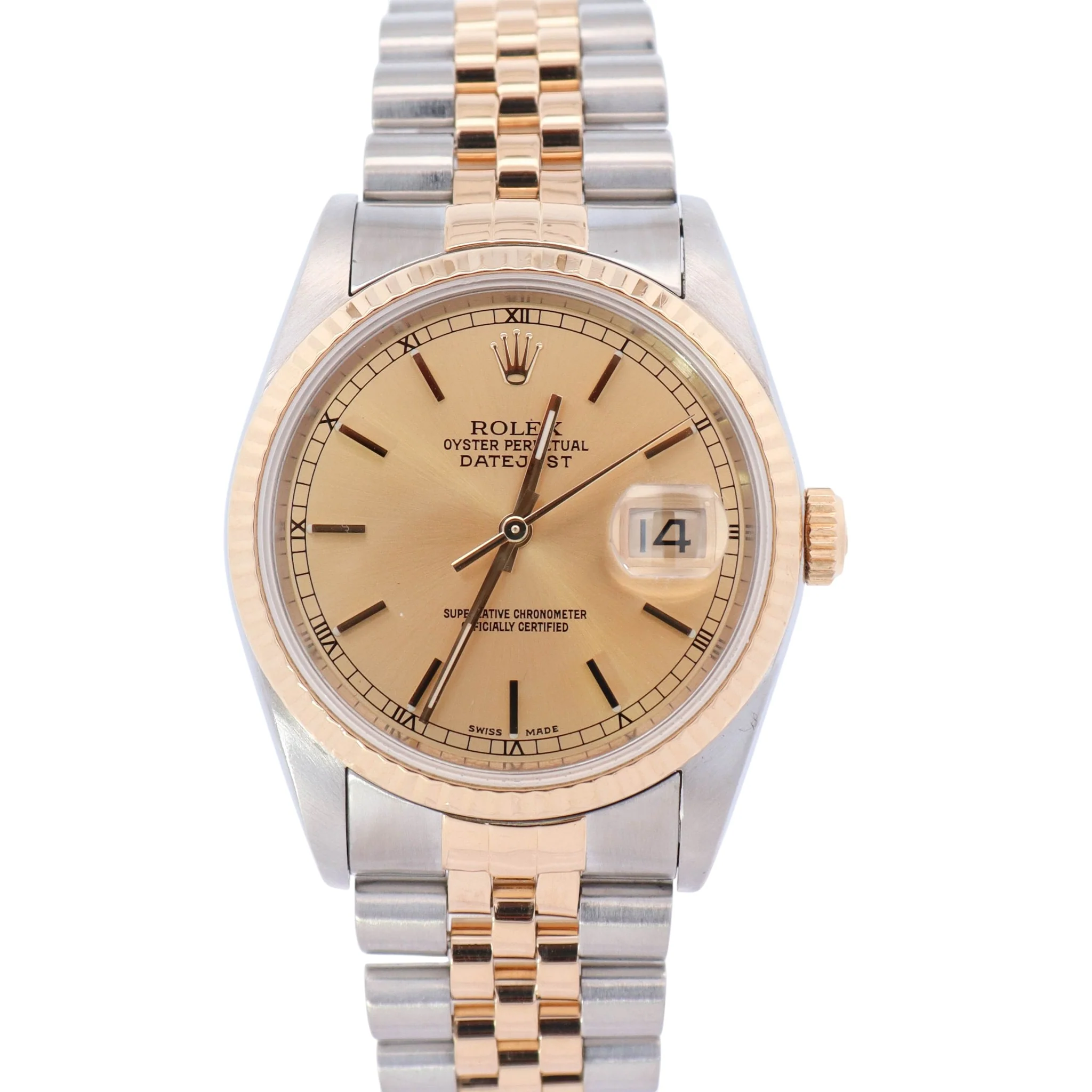 Rolex Datejust 36mm Champagne Dial Watch Ref# 16233
