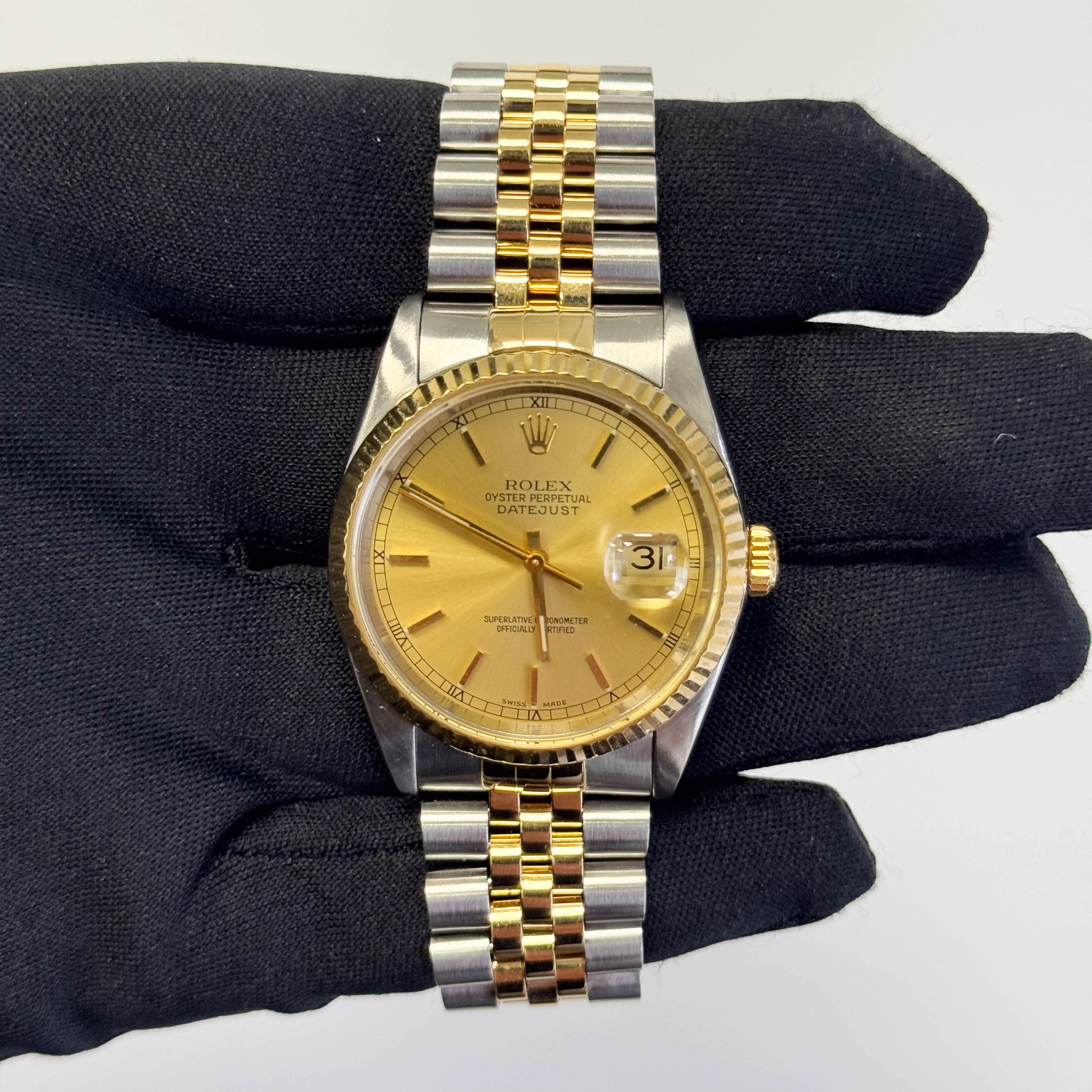 Rolex Datejust 36mm Champagne Dial Watch Ref# 16233 - Image 2