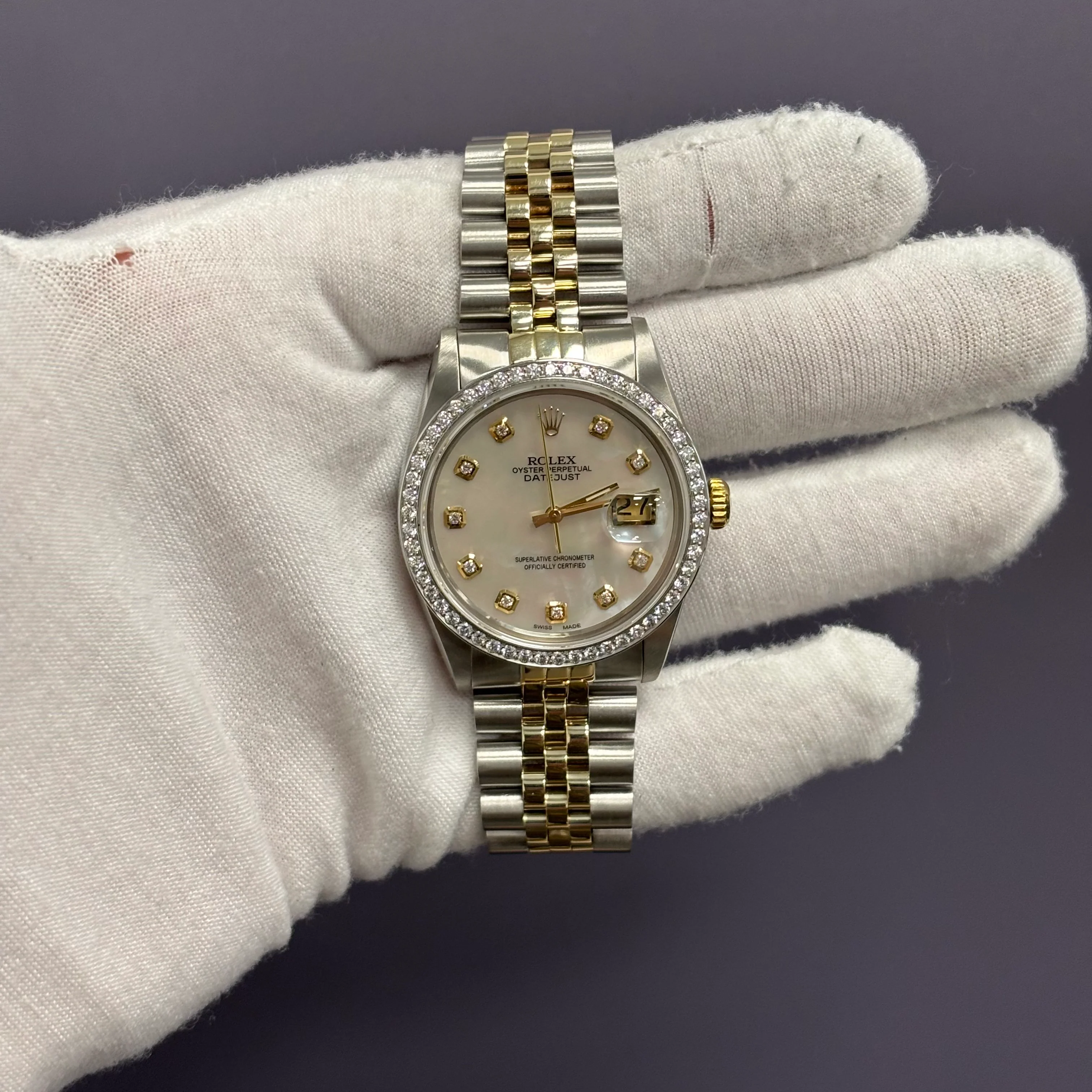 Rolex Datejust 36mm MOP Dial Watch Ref# 16013 - Image 2