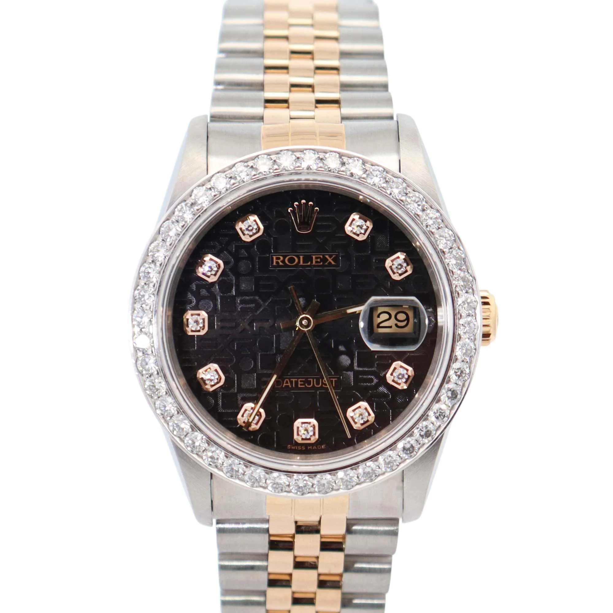 Rolex Datejust 36mm Black Dial Watch Ref# 16233