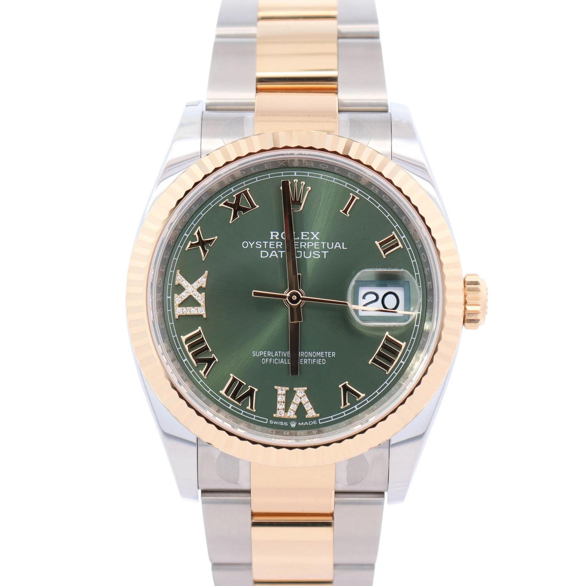 Rolex Datejust 36mm Olive Green Roman Dial Ref# 126233
