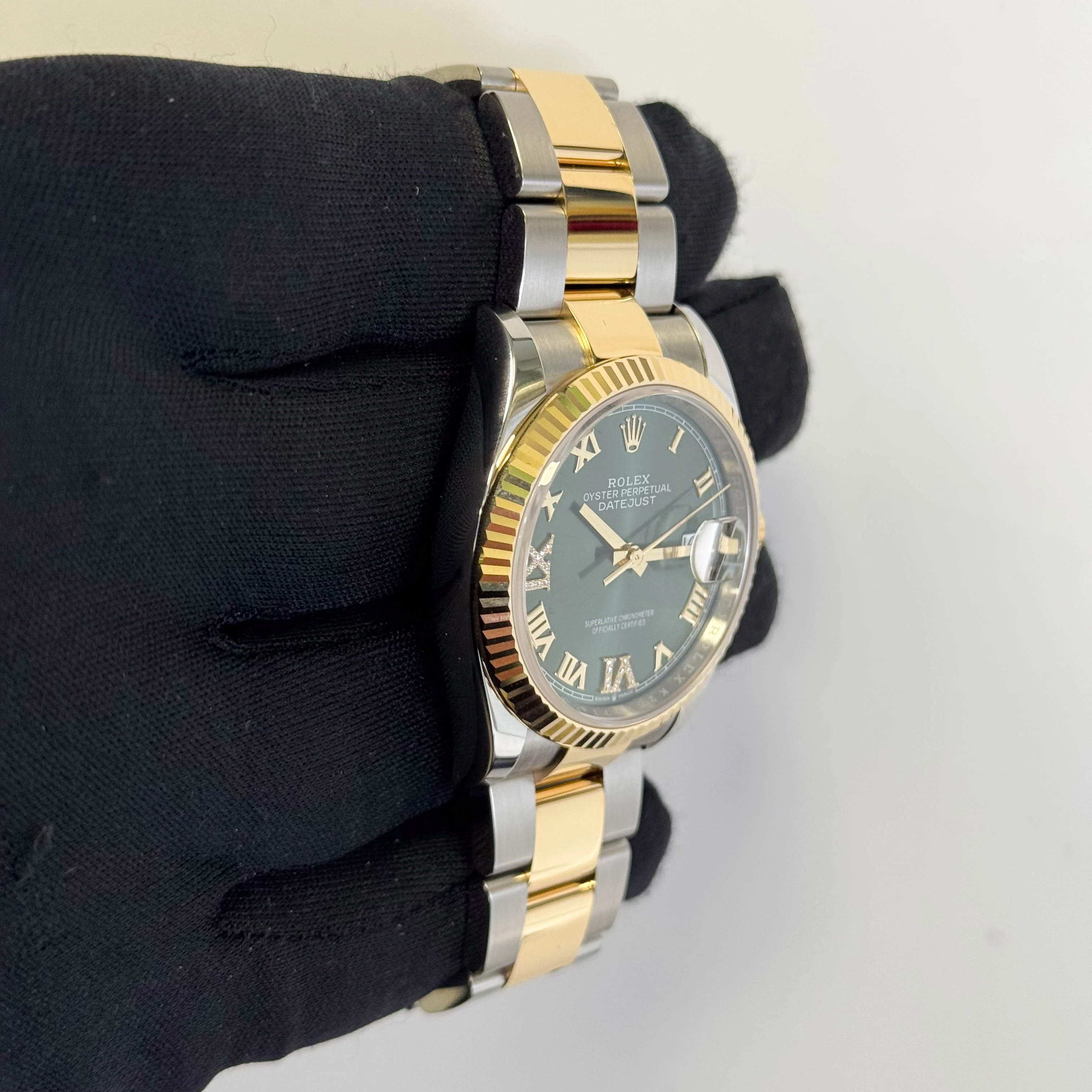 Rolex Datejust 36mm Olive Green Roman Dial Ref# 126233 - Image 3