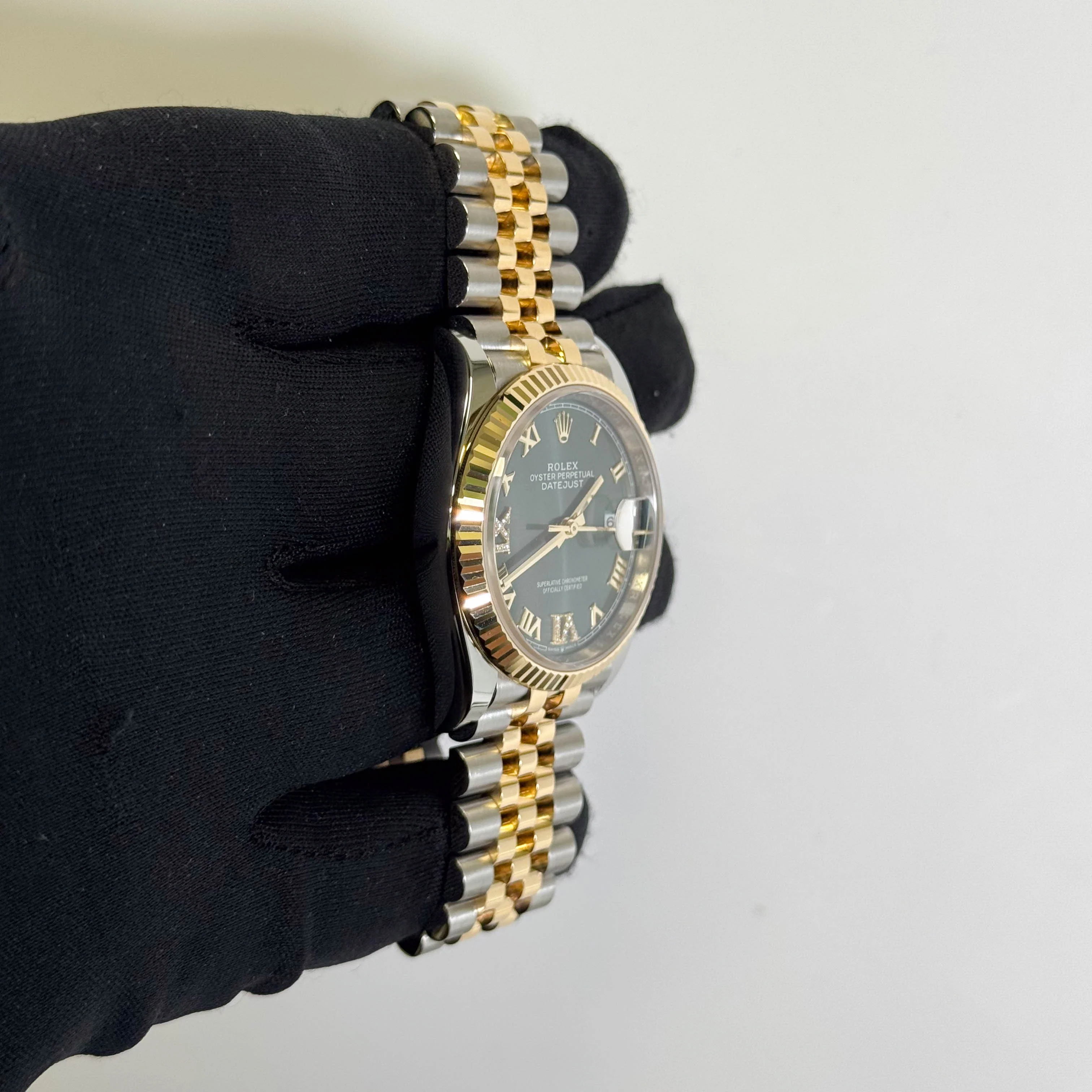 Rolex Datejust 36mm Olive Green Roman Dial Watch Ref# 126233 - Image 3
