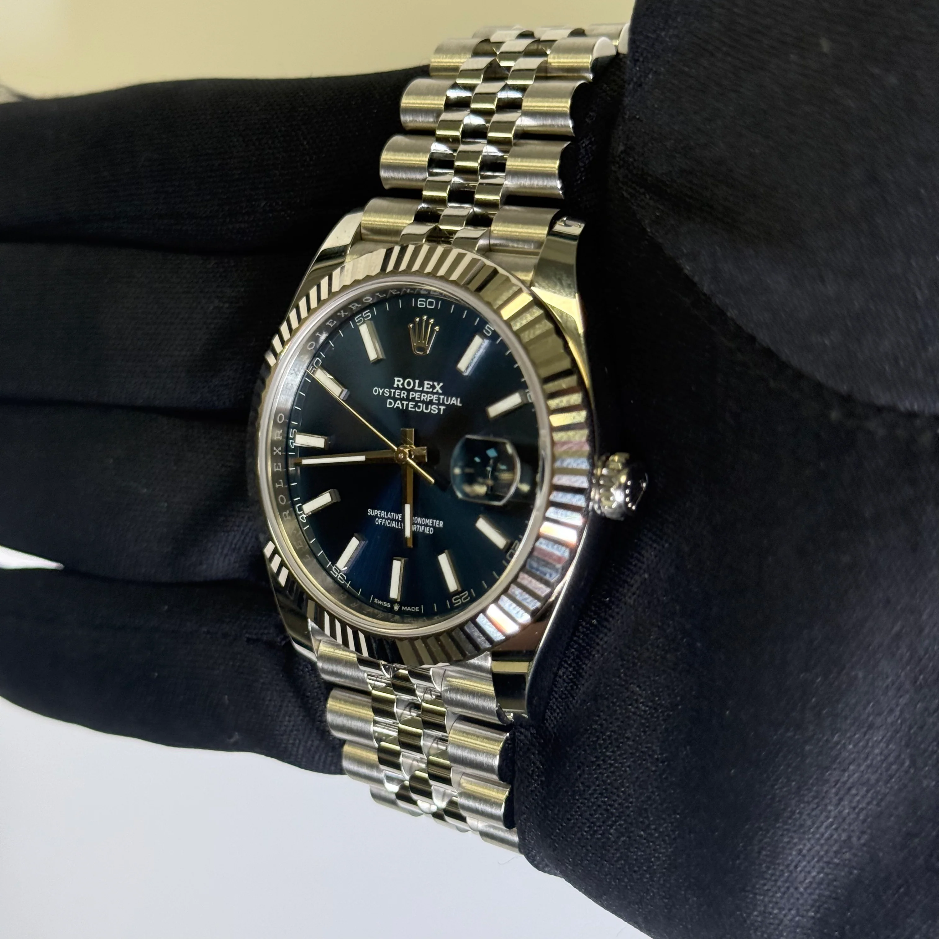 Rolex Datejust 41mm Blue Dial Watch Ref# 126334 - Image 3