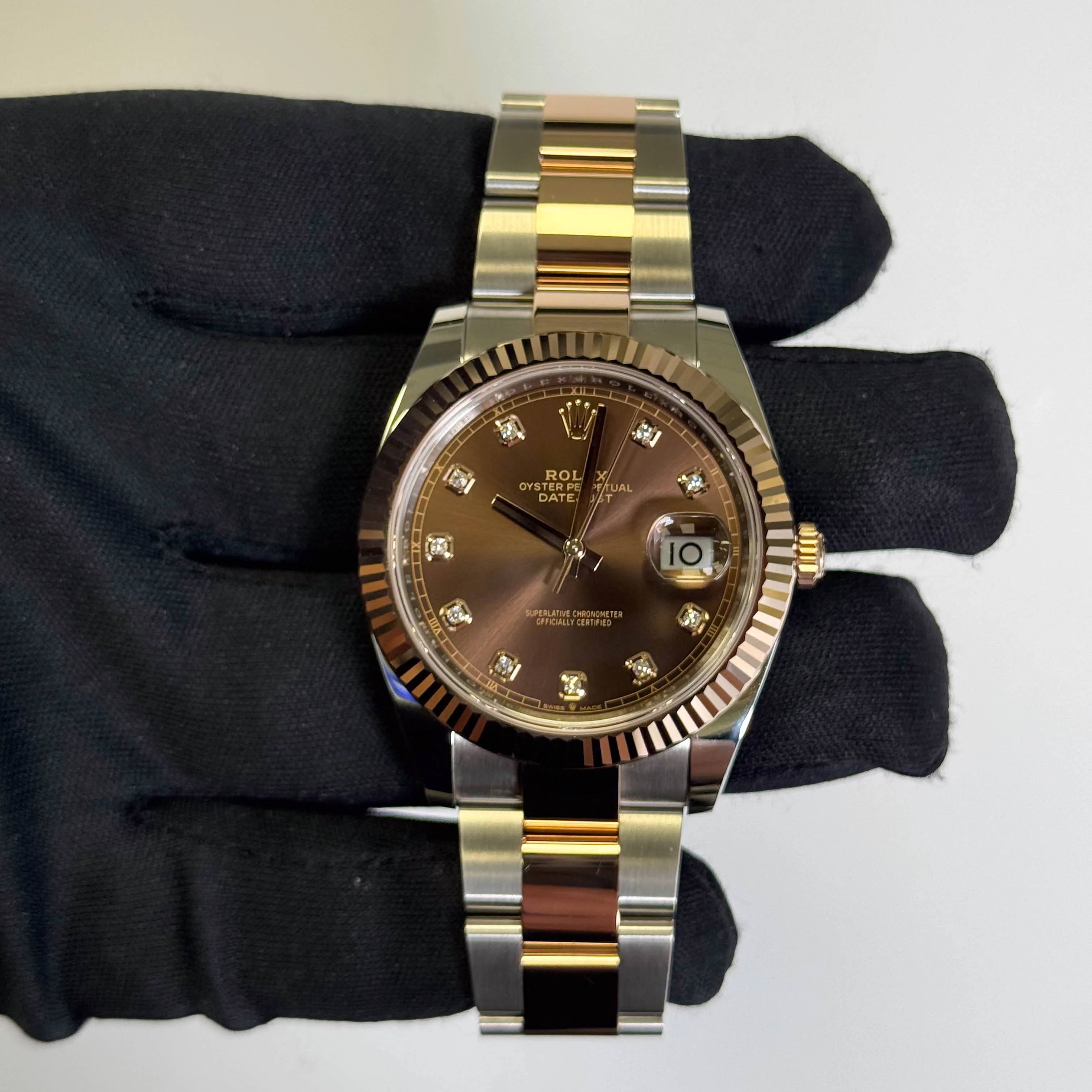 Rolex Datejust 41mm Chocolate Diamond Dial Watch Ref# 126331 - Image 2