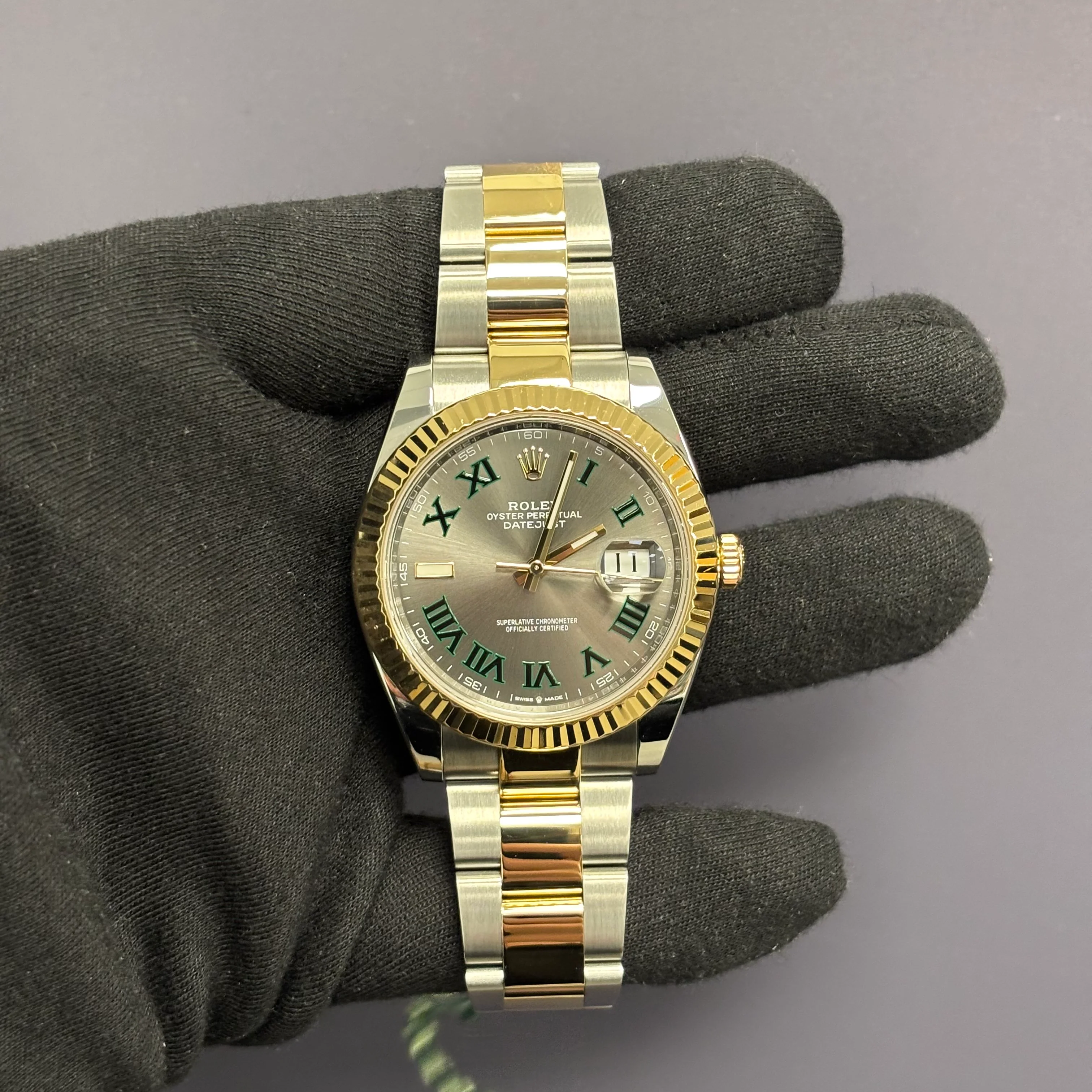 Rolex Datejust 41mm Grey Wimbledon Dial Watch Ref# 126333 - Image 2