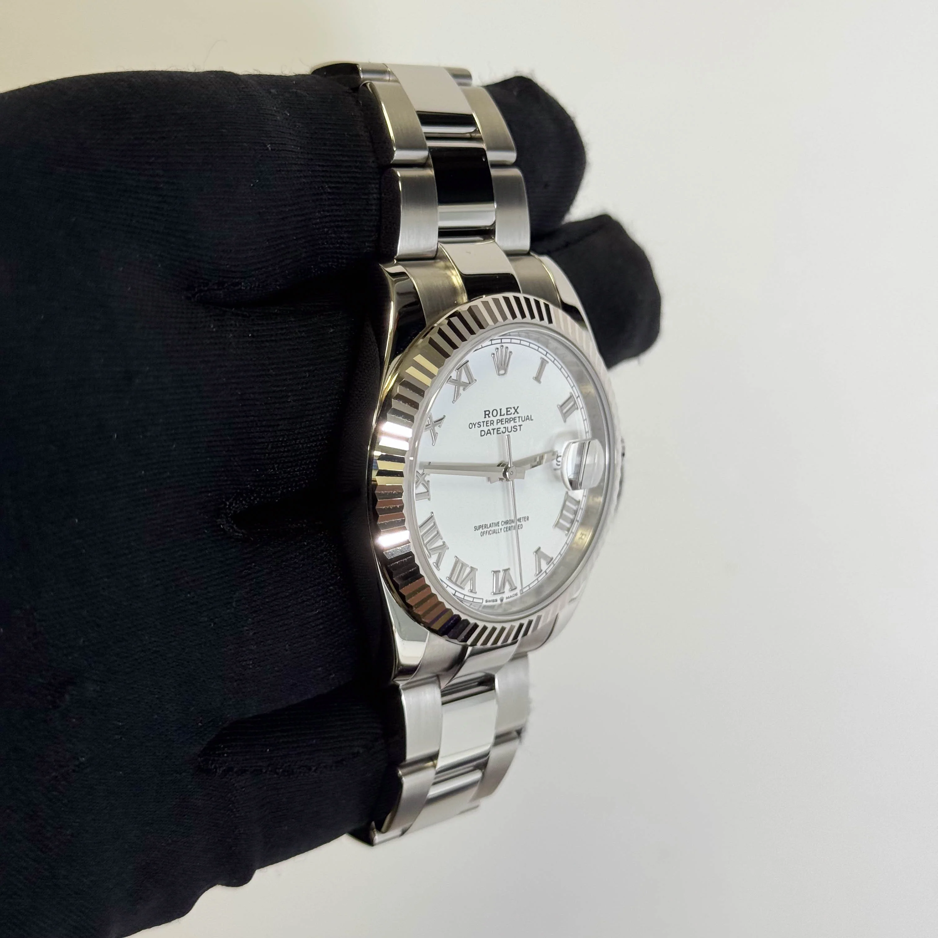 Rolex Datejust 41mm White Roman Dial Ref# 126334 - Image 3